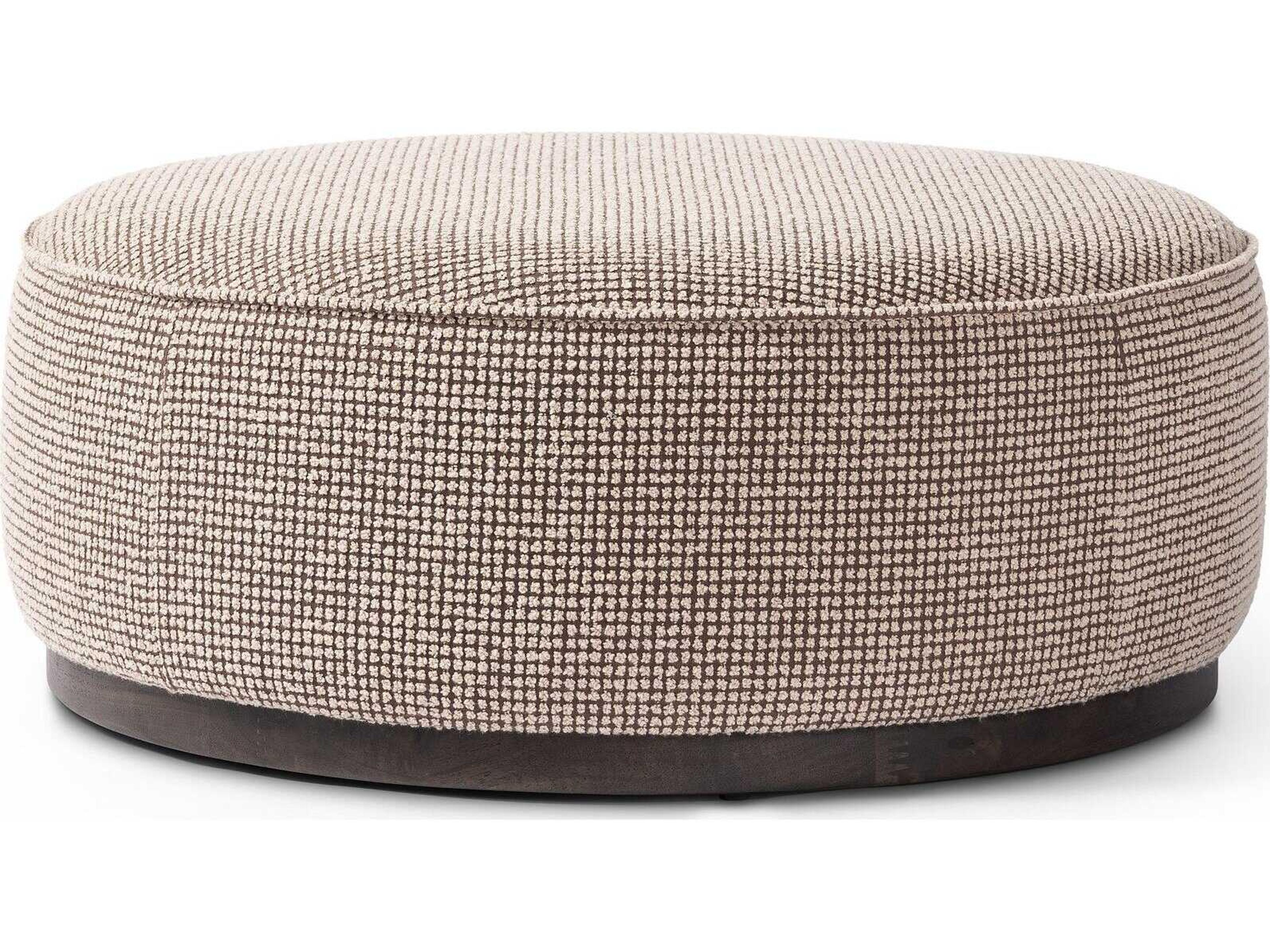Globetrotter Sinclair Barrow Taupe Upholstered Large Round Ottoman