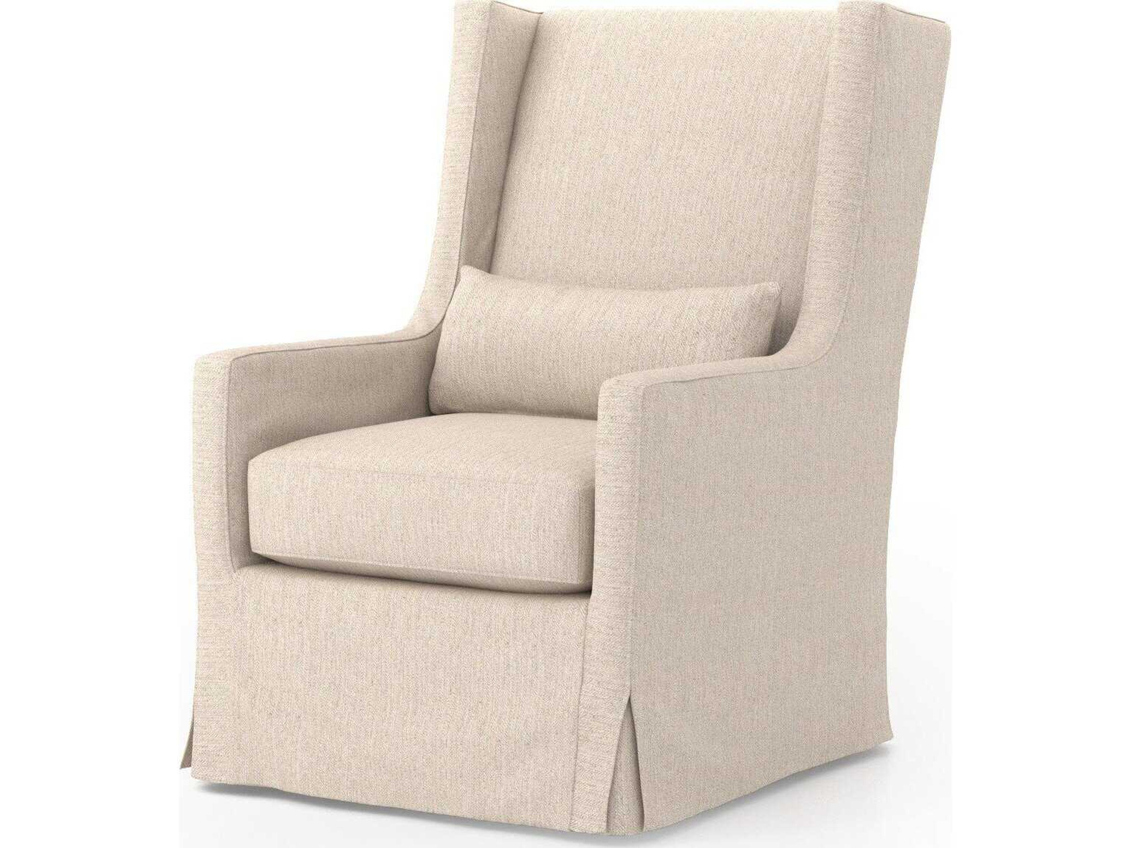 Easton Swivel Wing Chair in Jette Linen