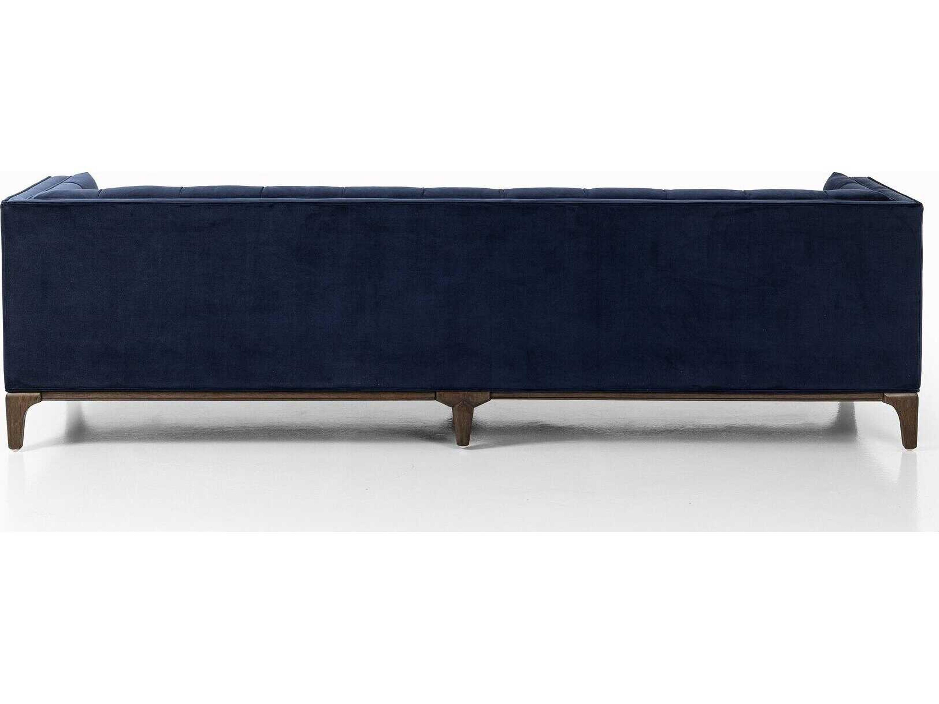 Four Hands Kensington Dylan Sapphire Navy Sienna Brown Blue Upholstered Sofa