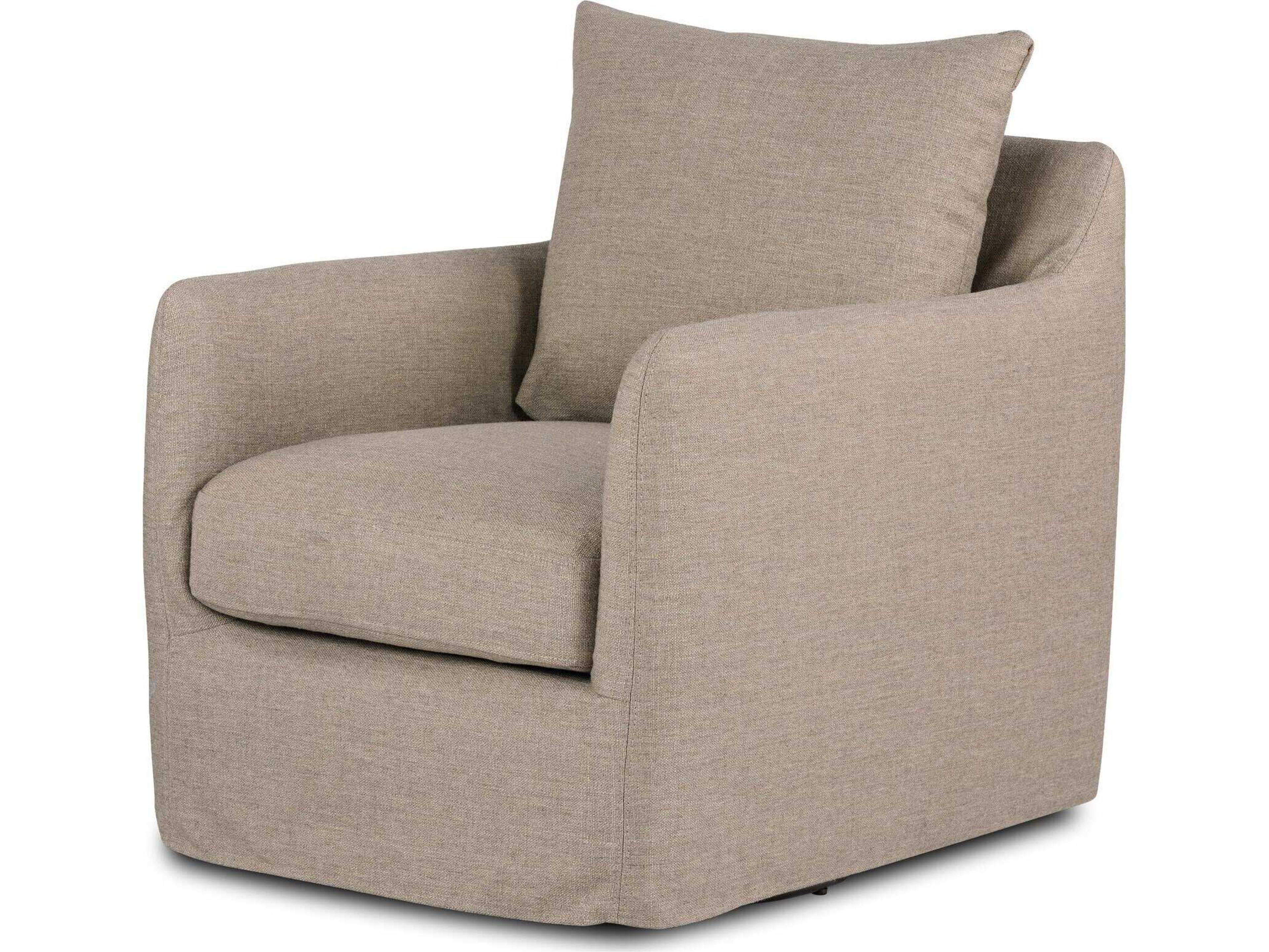 Easton Banks Slipcover Alcala Taupe  Slipcover Swivel Chair