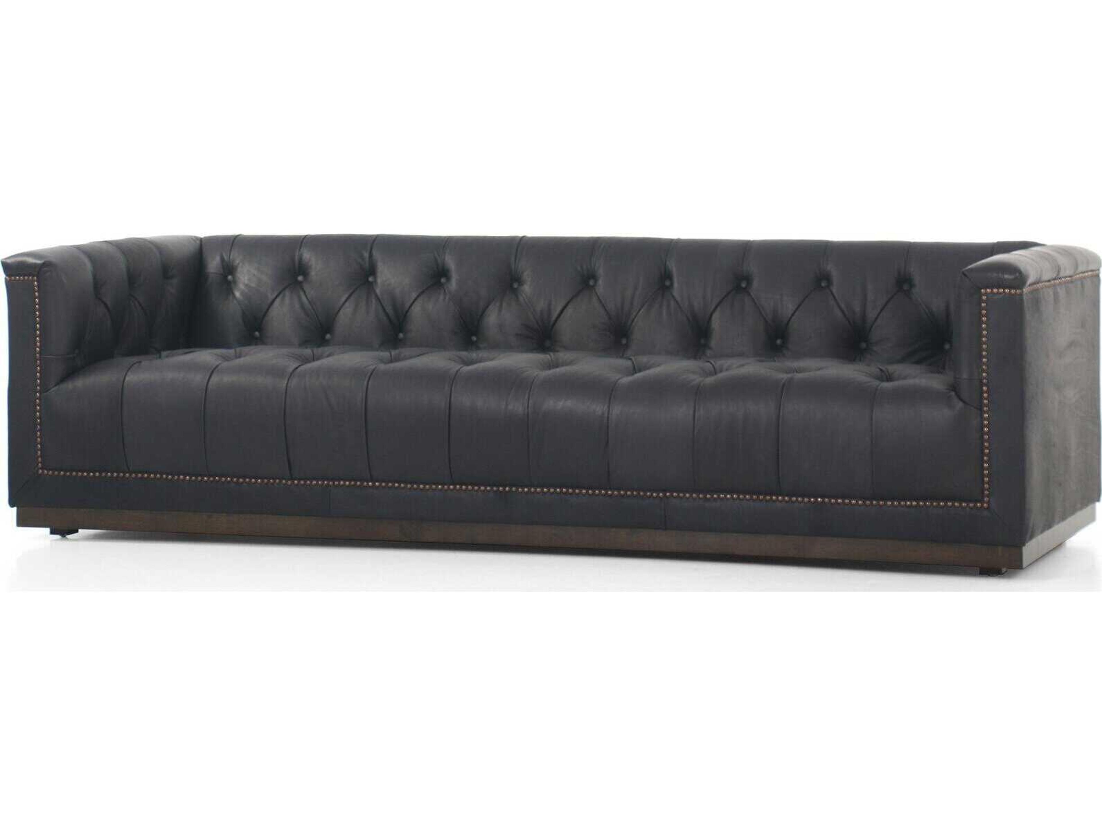 Kensington Maxx Black Leather Sofa