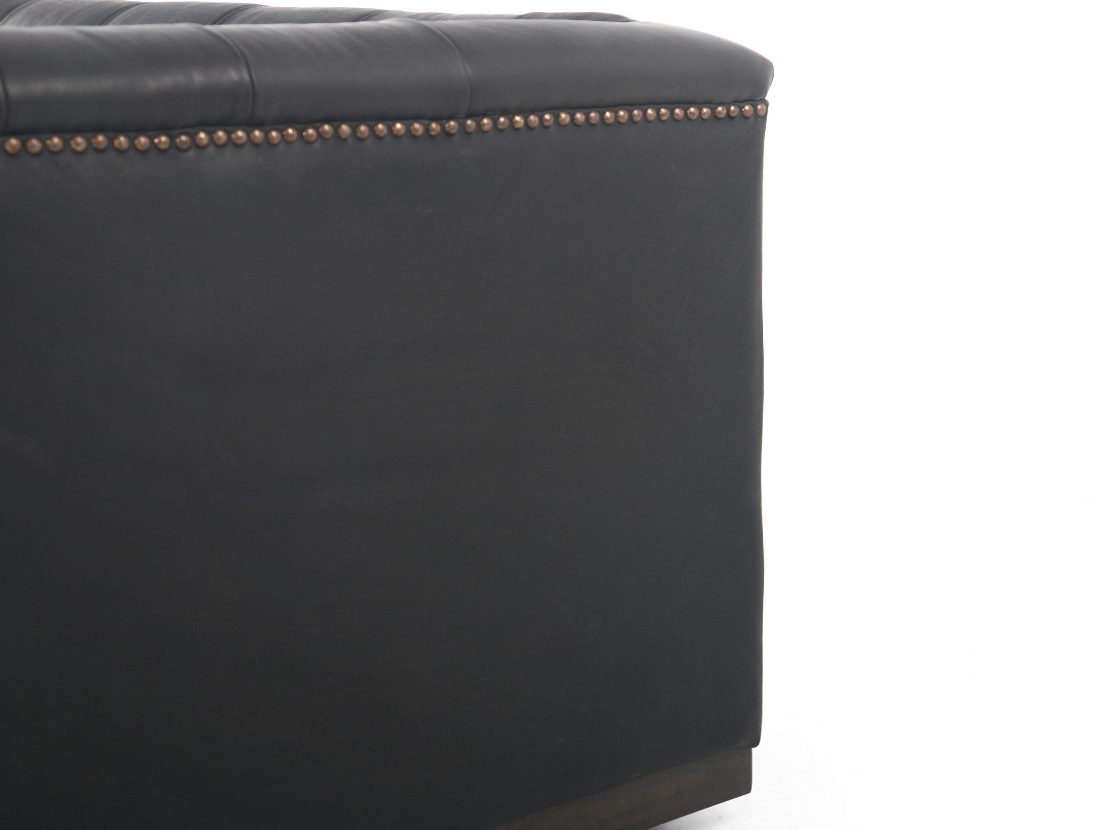 Four Hands Kensington Maxx Black Leather Sofa