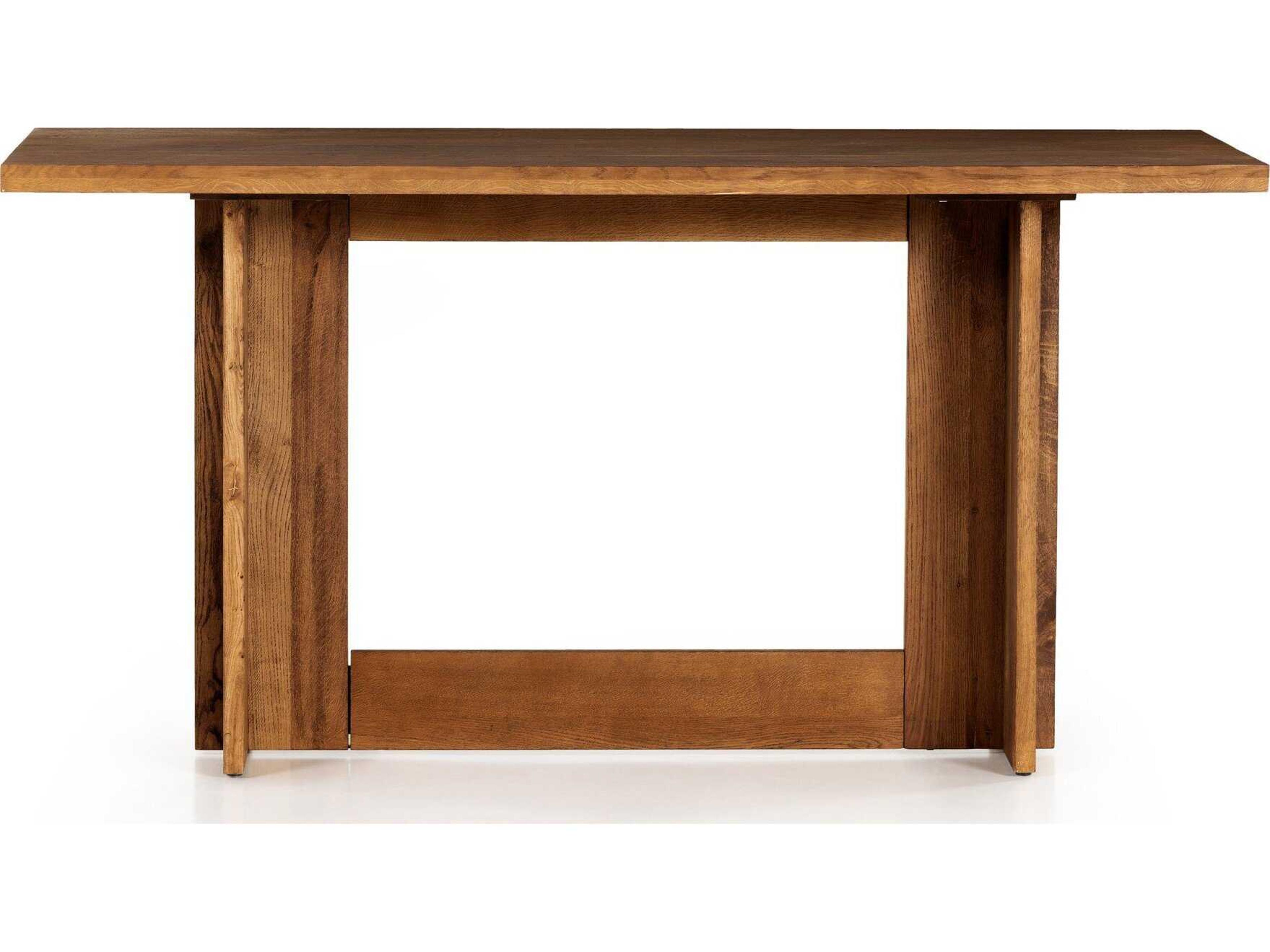 Four Hands Glenwood Dark Smoked Oak Rectangular Wood Counter Table