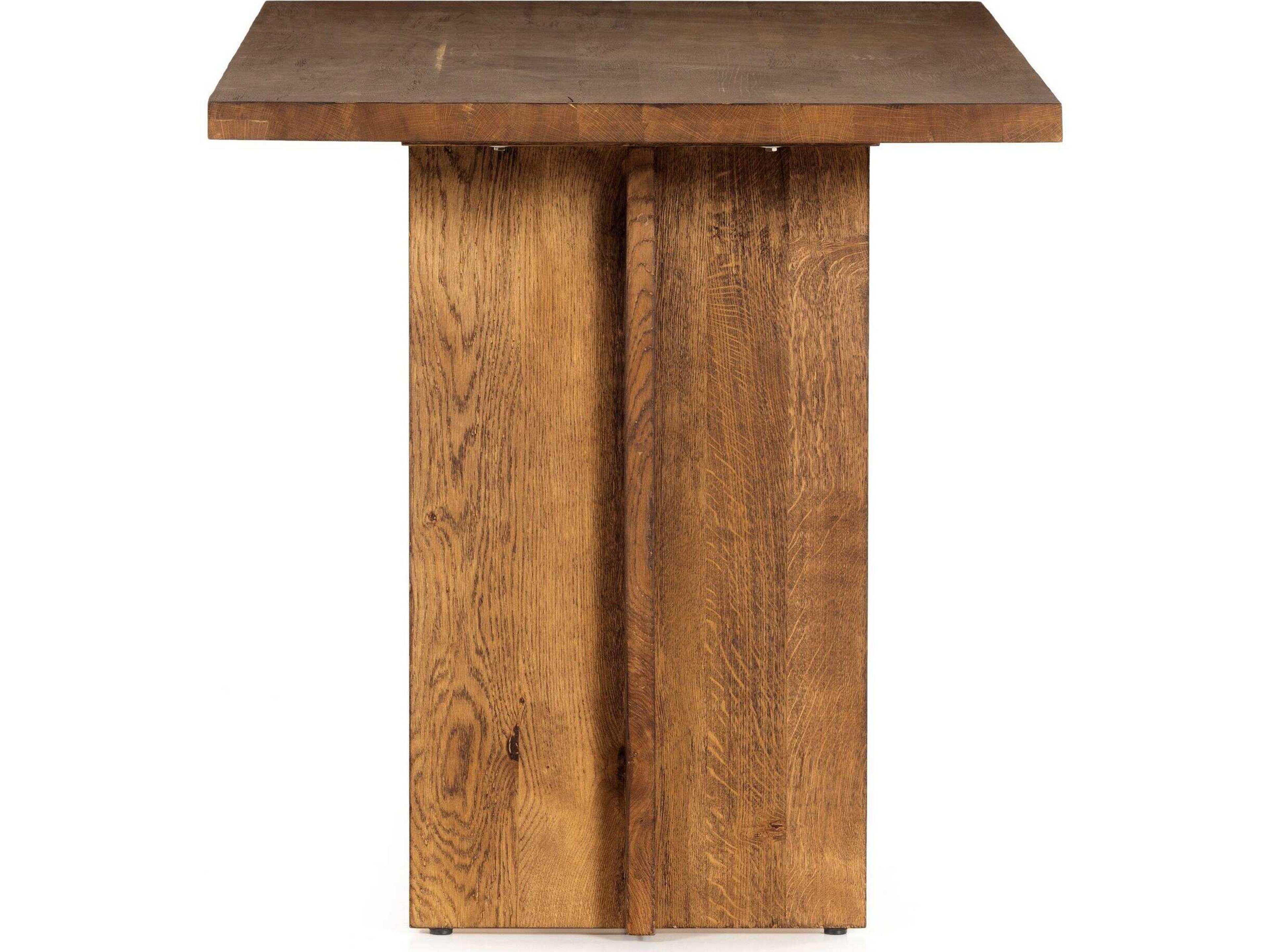Four Hands Glenwood Dark Smoked Oak Rectangular Wood Counter Table