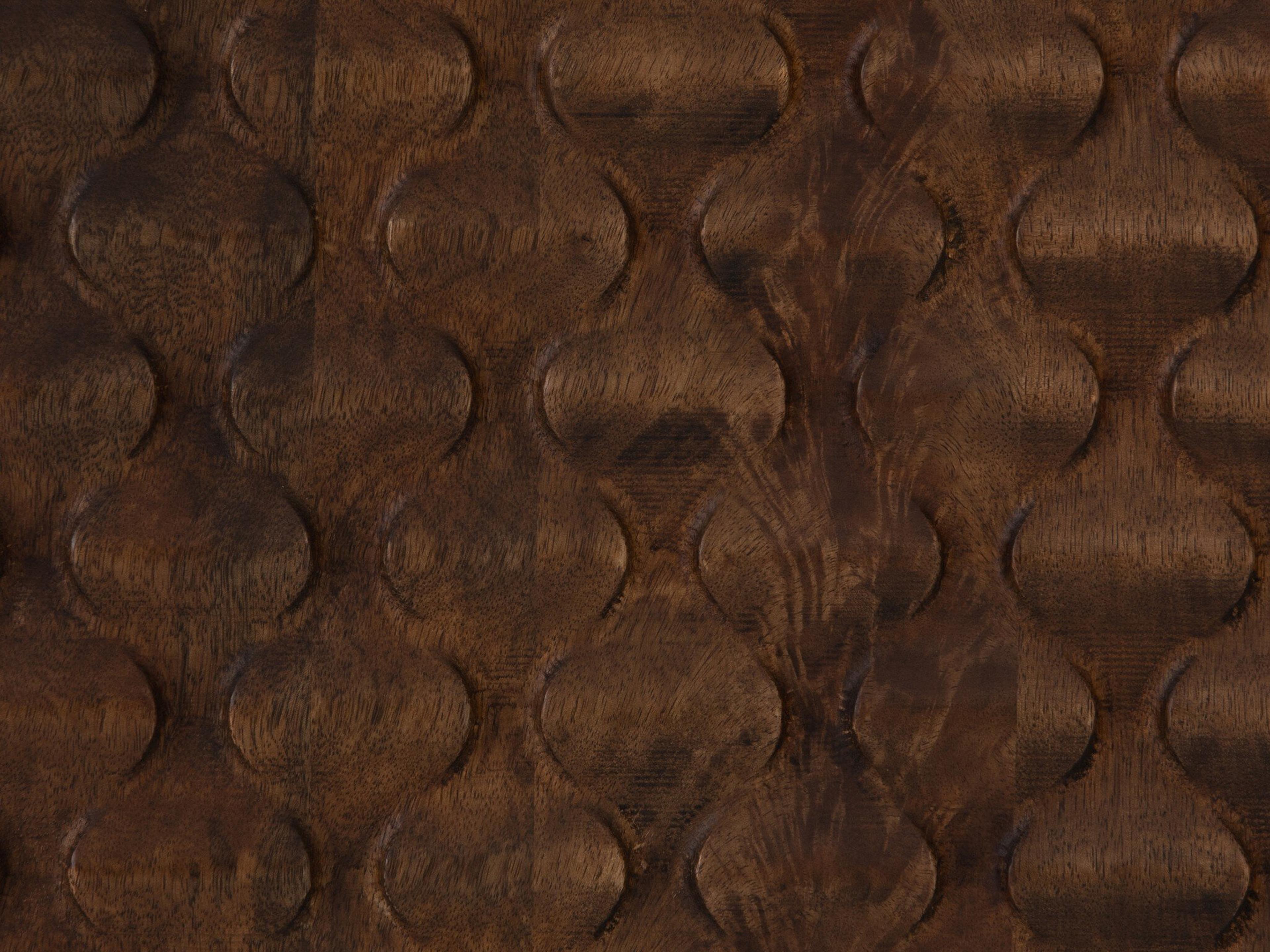 Four Hands Aiden Rio 82" Mango Wood Round Cut Antique Brown Gunmetal Media Console