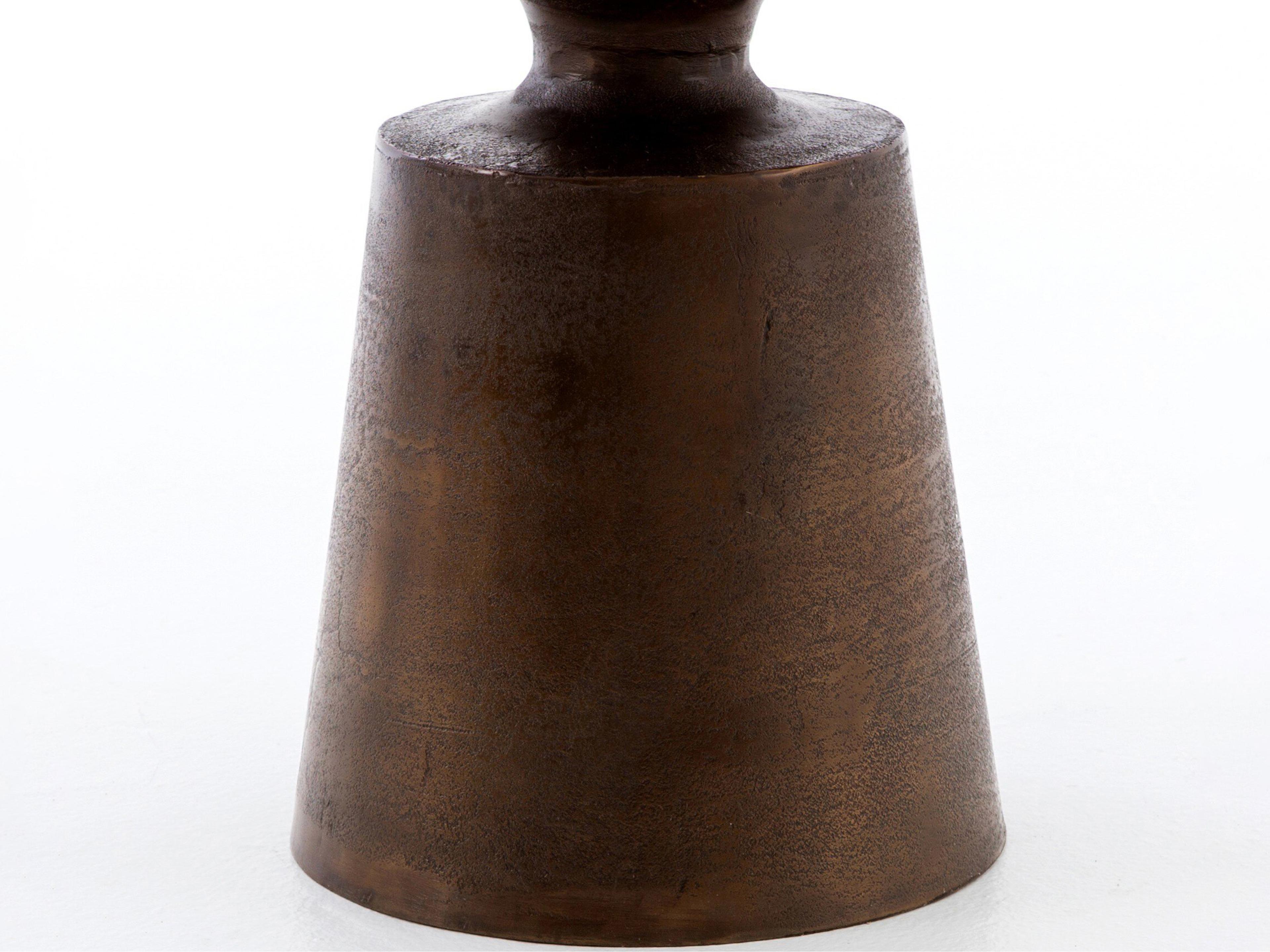 Four Hands Marlow Cruz Round Metal Antique Rust End Table