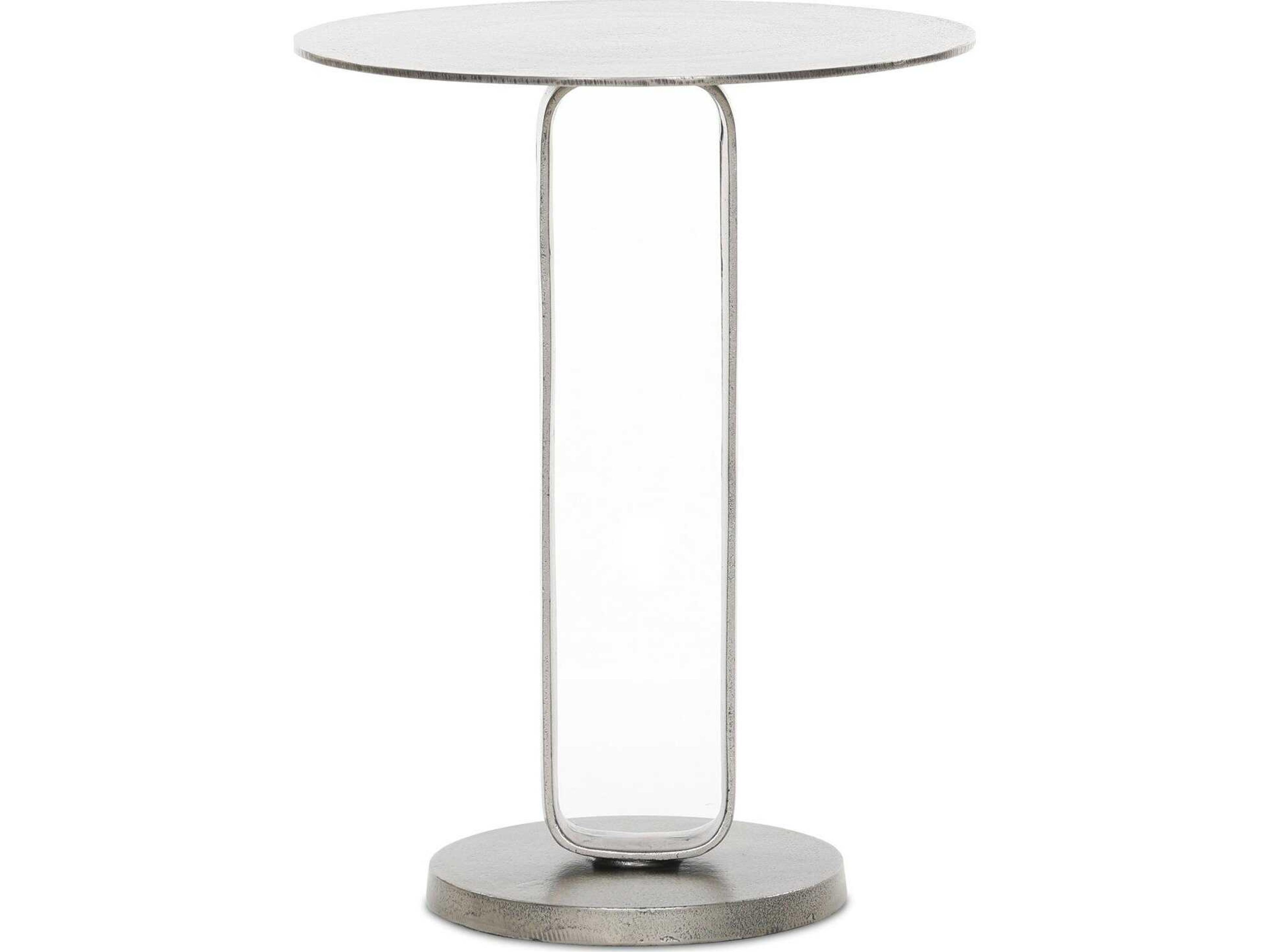 Luxecor Globetrotter Douglas Raw Antique Nickel Round End Table