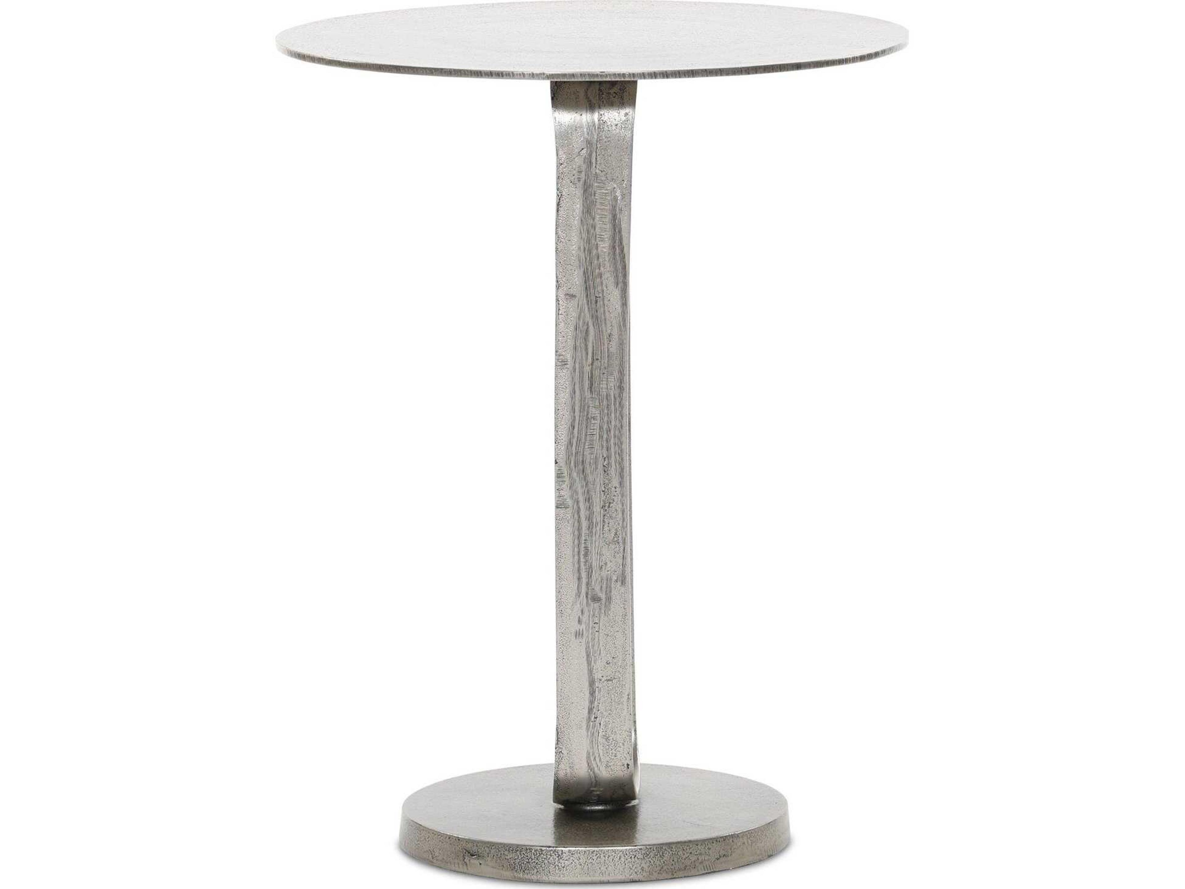 Globetrotter Douglas Raw Antique Nickel Round End Table