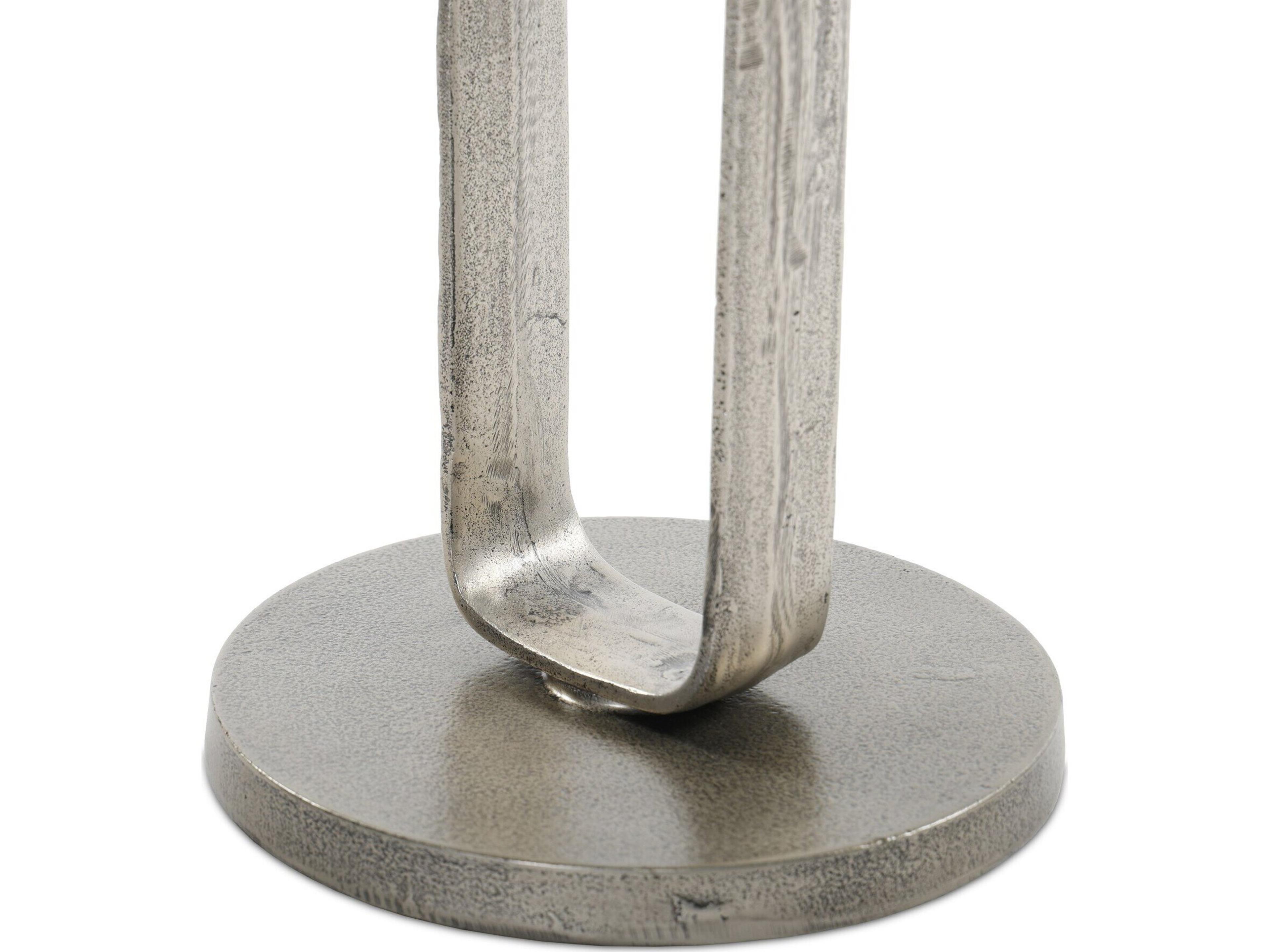 Luxecor Globetrotter Douglas Raw Antique Nickel Round End Table