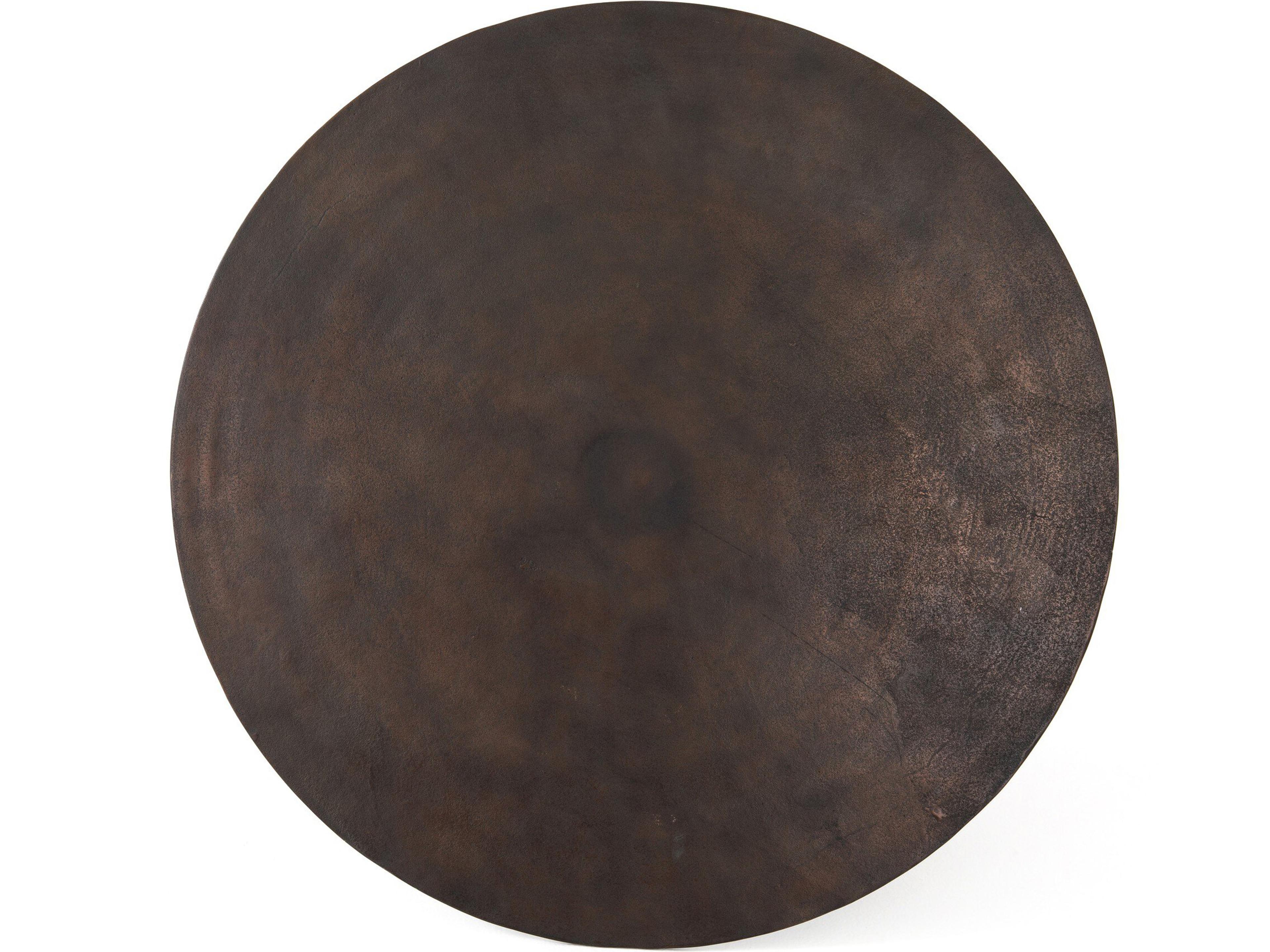 Four Hands Marlow Simone Round Metal Antique Rust Dining Table