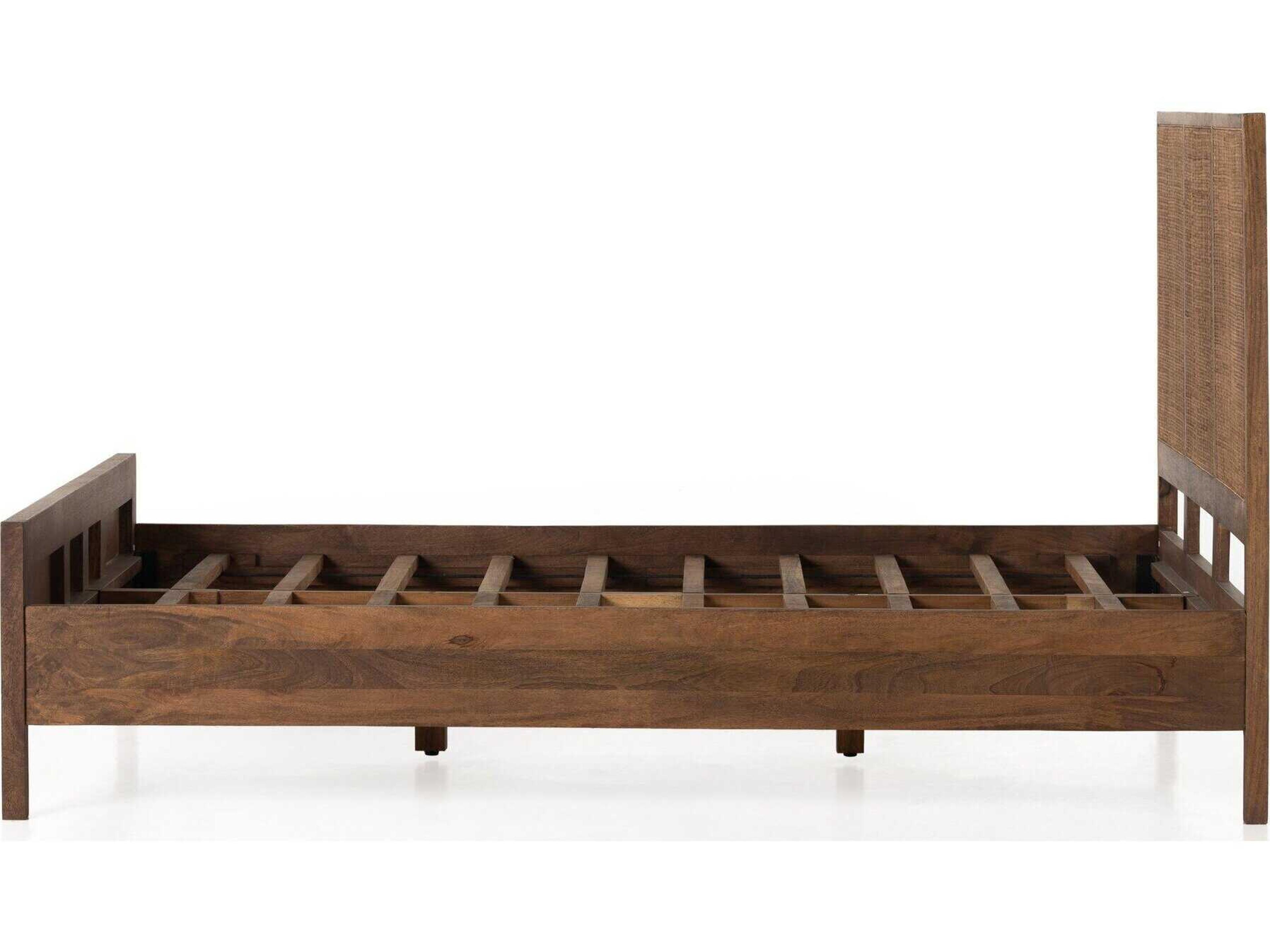 Luxecor Globetrotter Sydney Brown Wash Cane Mango Wood King Platform Bed