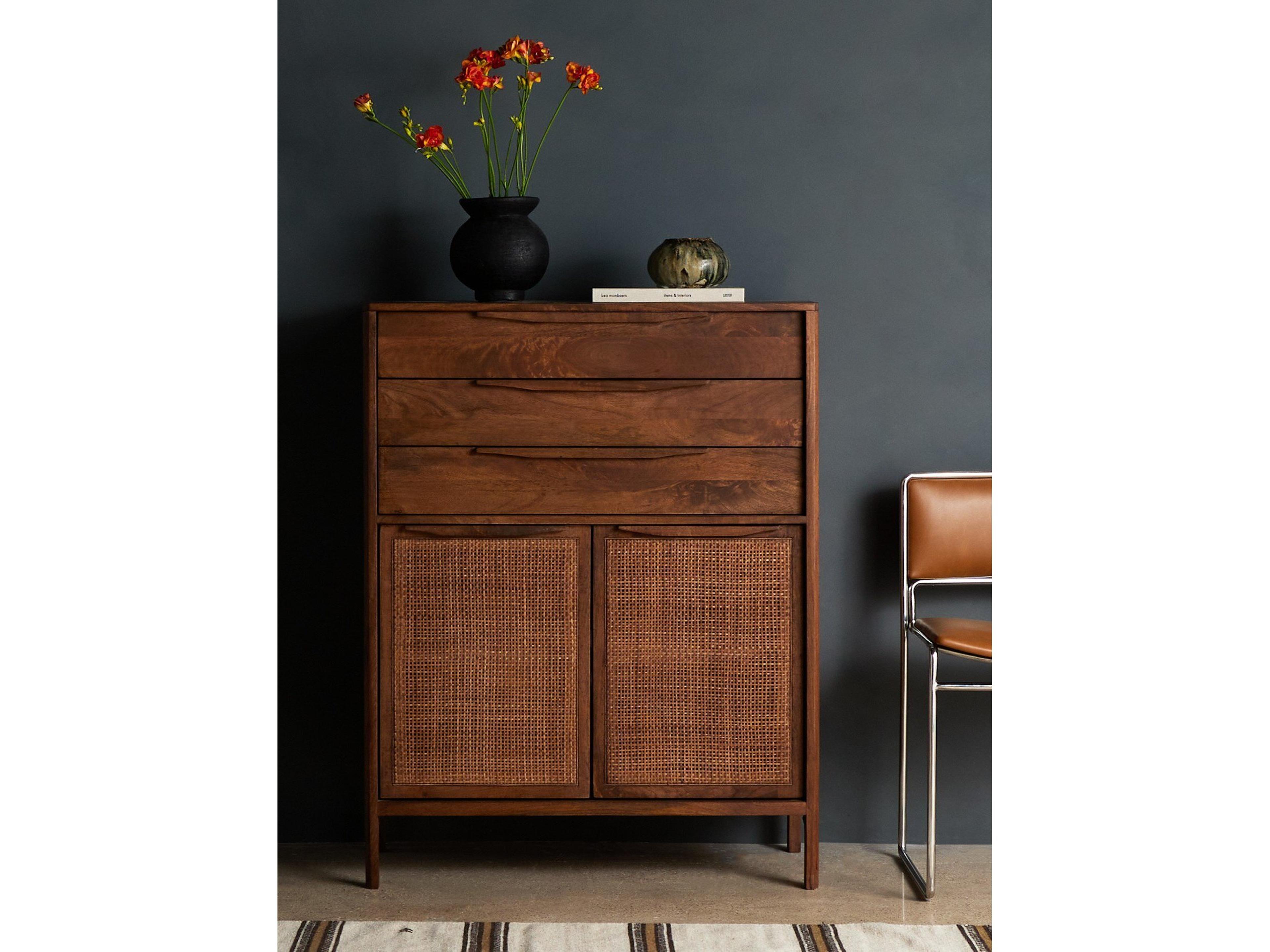 Four Hands Prescott Sydney Brown Wash Mango Wood Tall Dresser
