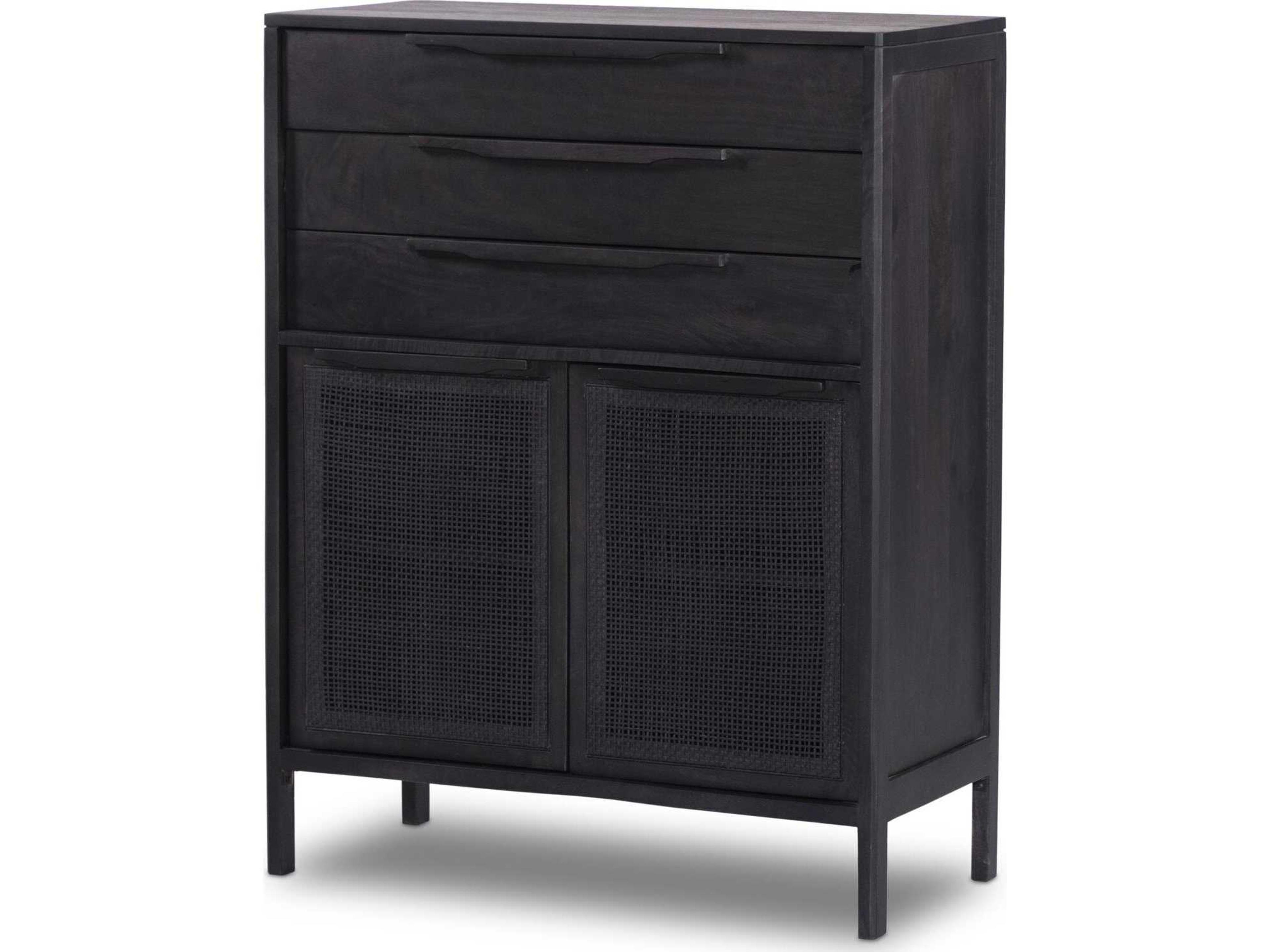 Sydney Prescott Tall Dresser in Black Wash Mango