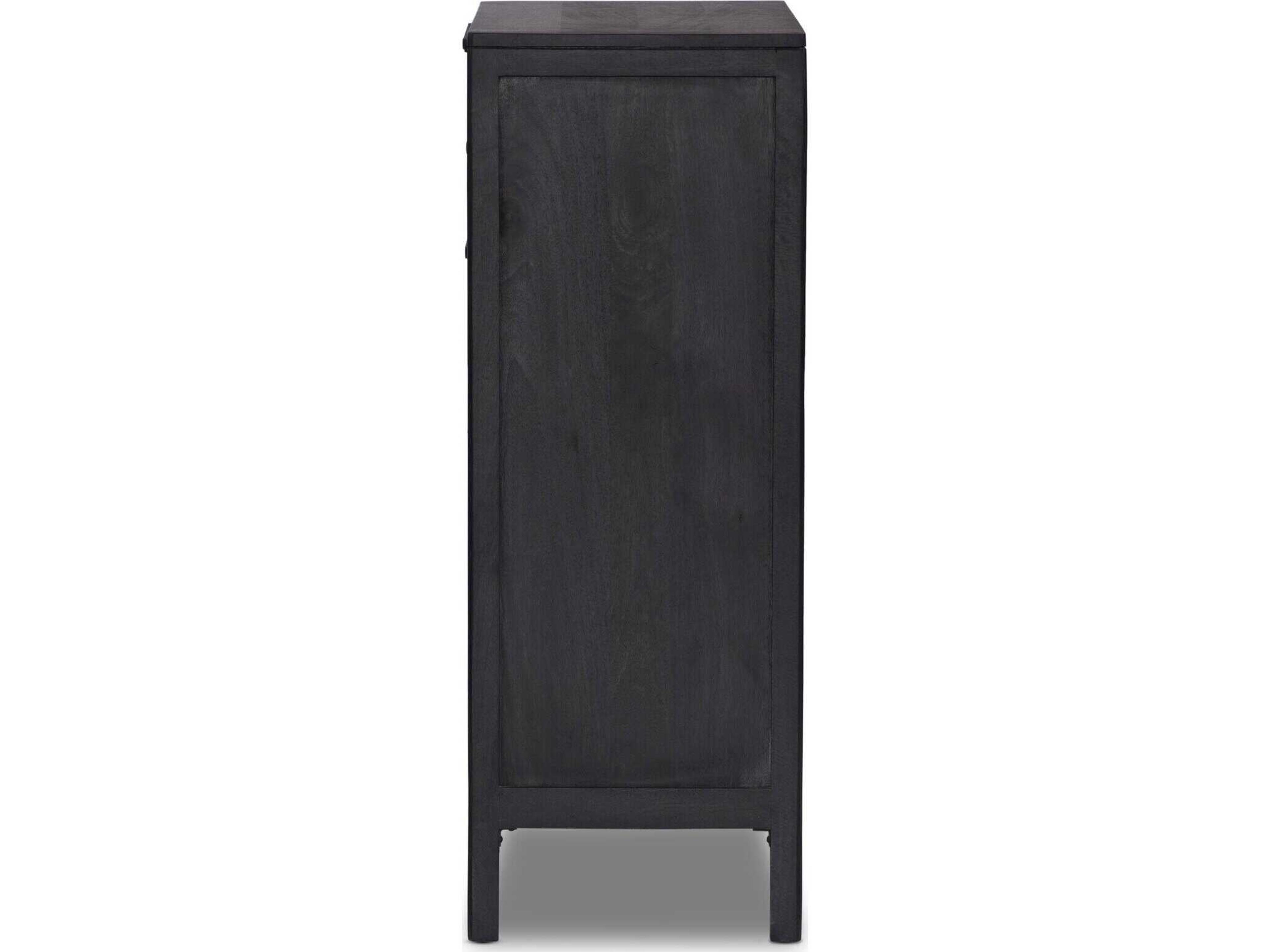 Four Hands Prescott Sydney Black Wash Mango Wood Tall Dresser