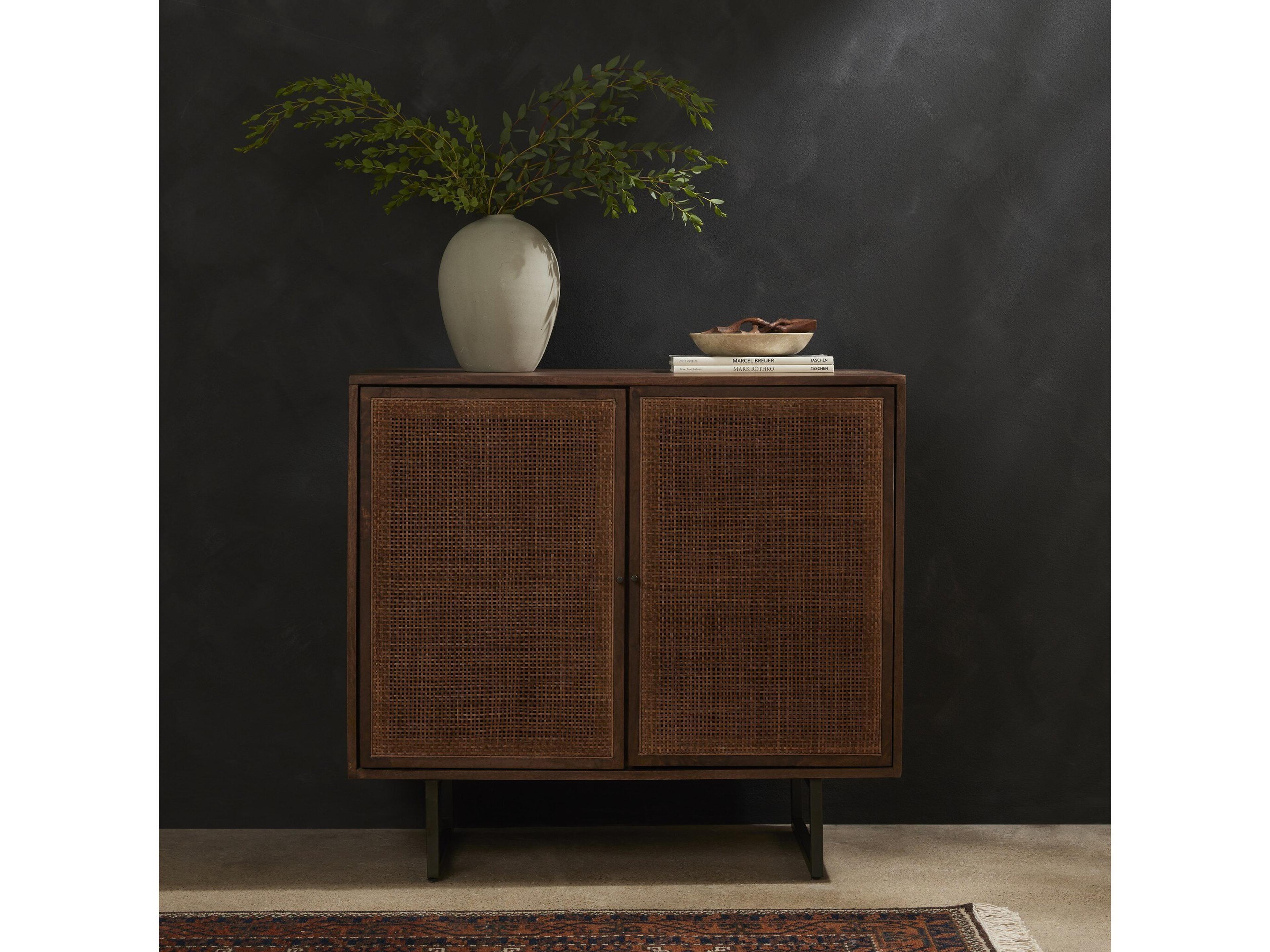 Four Hands Prescott Carmel Brown Wash Mango Wood Small Cabinet