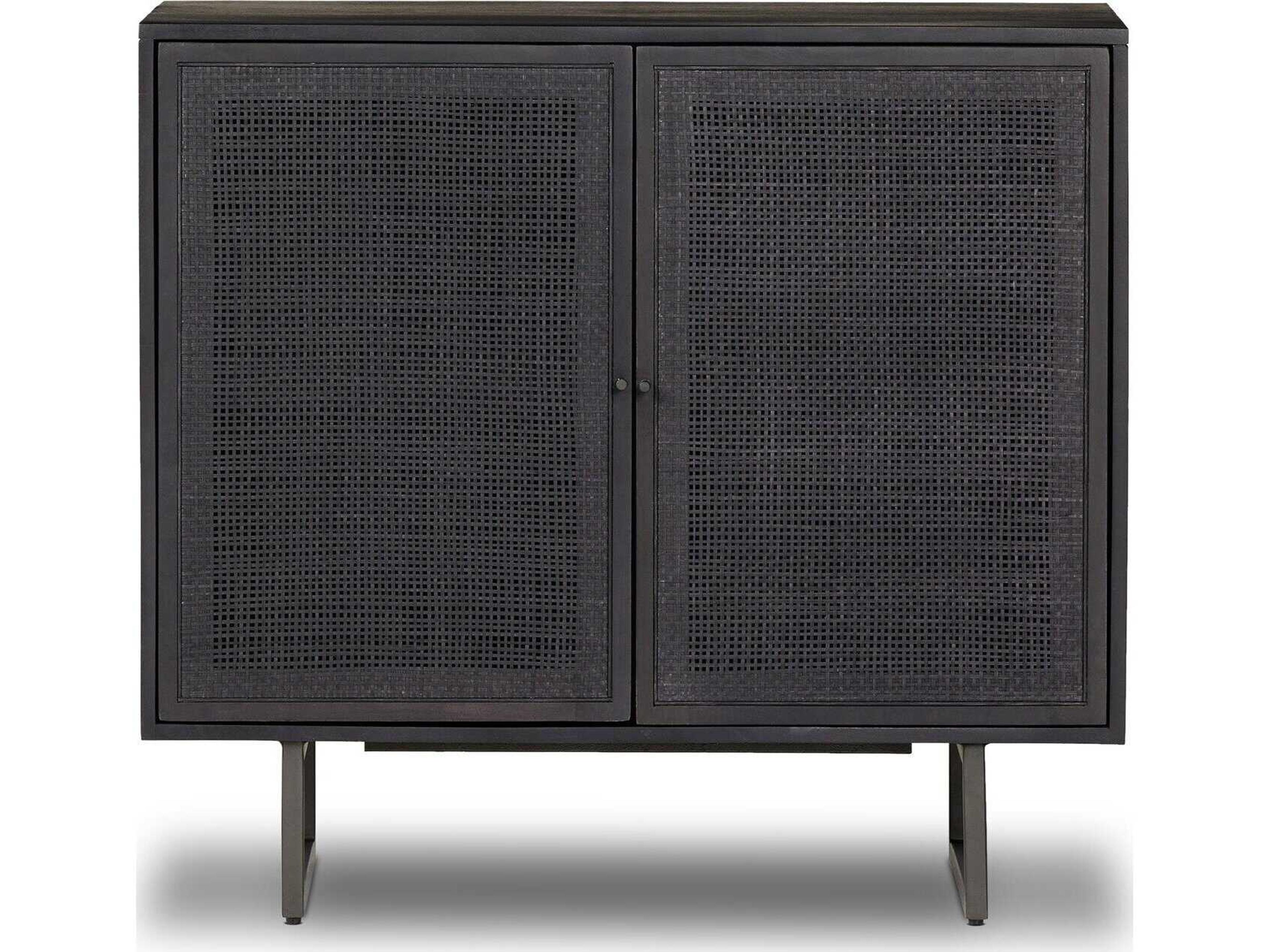Four Hands Prescott Carmel Black Wash Mango Wood Small Cabinet