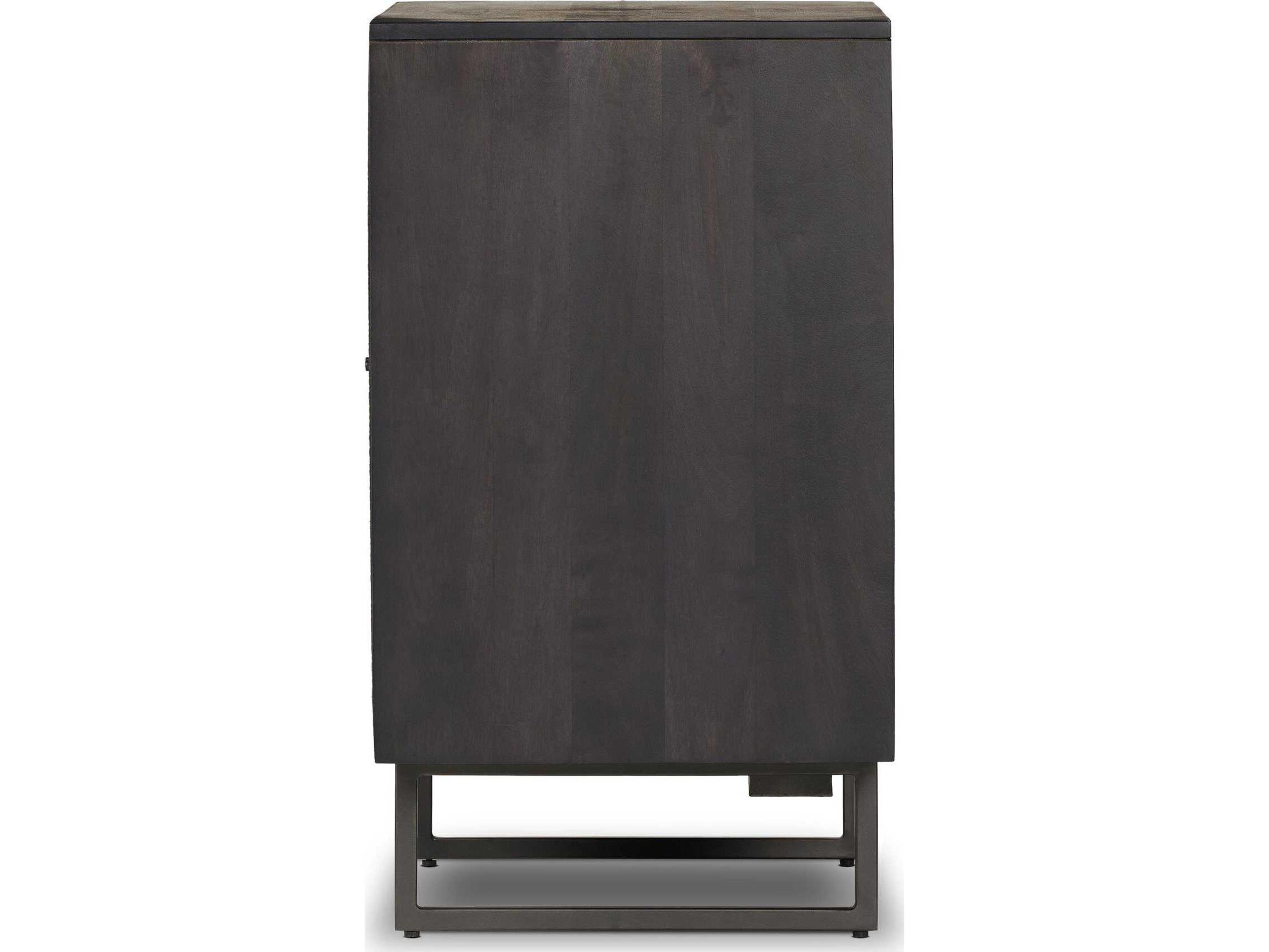 Four Hands Prescott Carmel Black Wash Mango Wood Small Cabinet