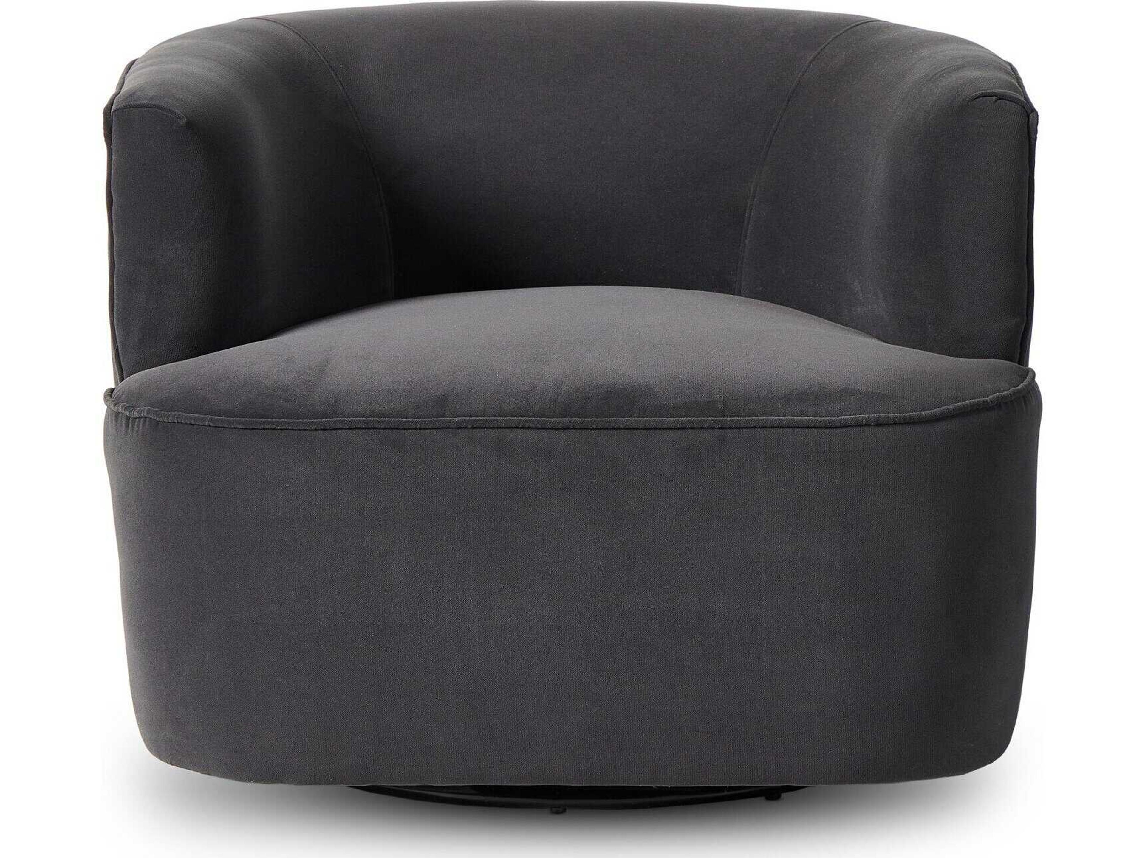 Luxecor Globetrotter Mila Swivel Gray Fabric Accent Chair