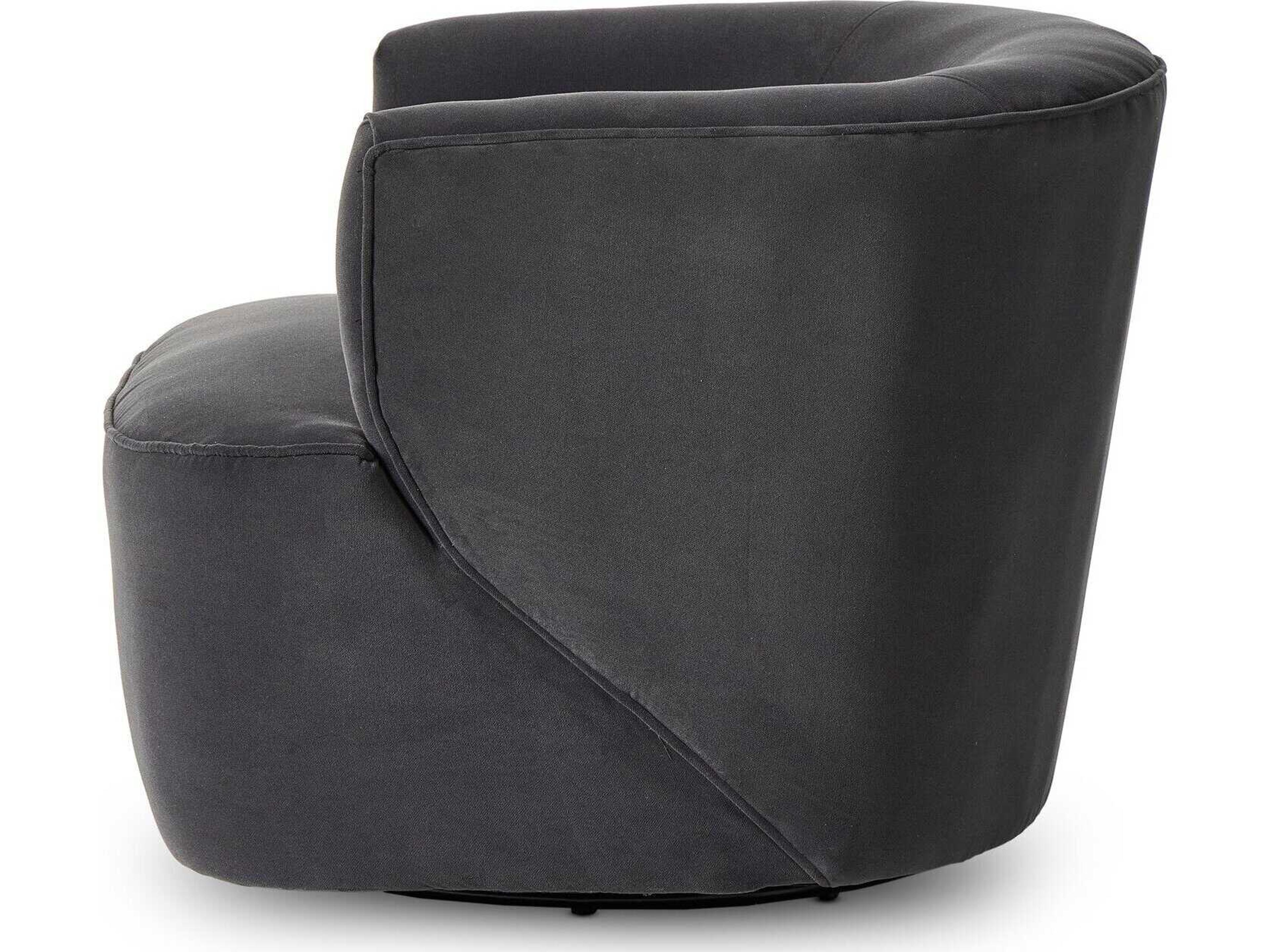 Luxecor Globetrotter Mila Swivel Gray Fabric Accent Chair