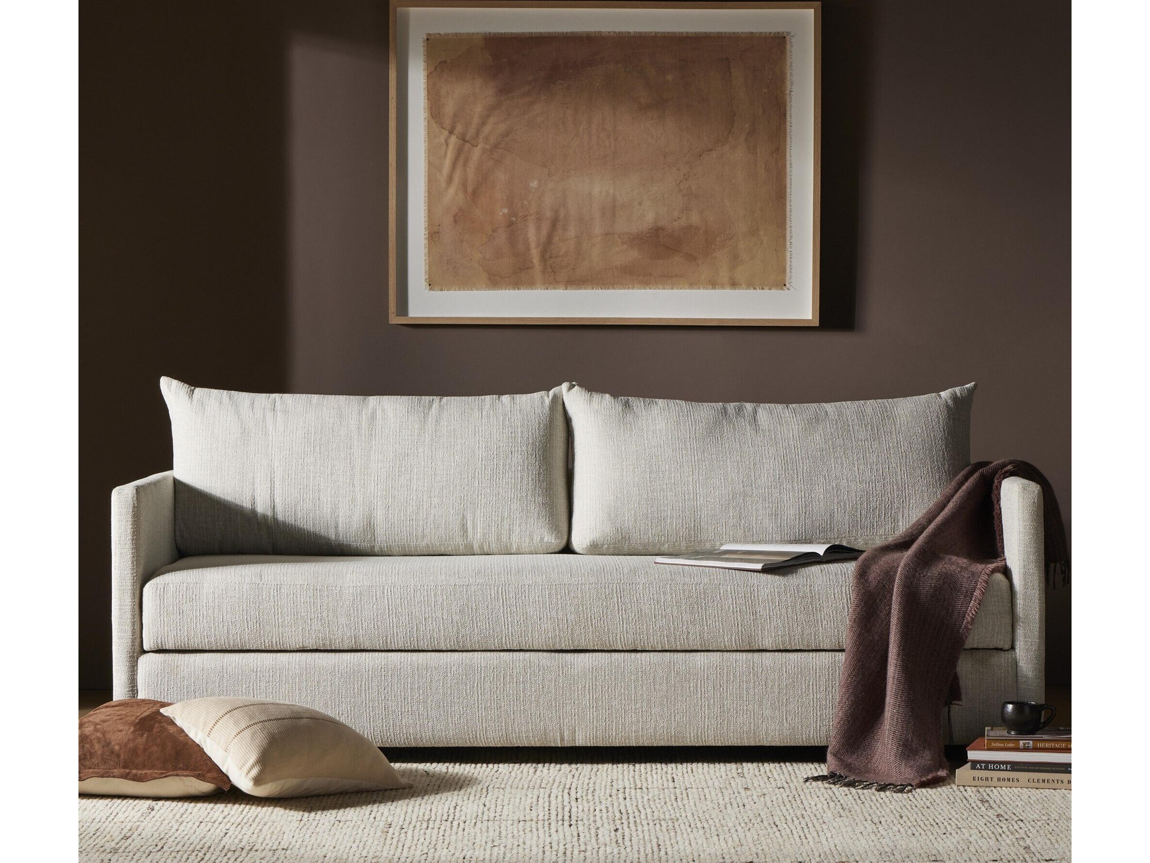 Four Hands Atelier Wickham Alameda Snow Espresso Cream Upholstered Sofa Bed