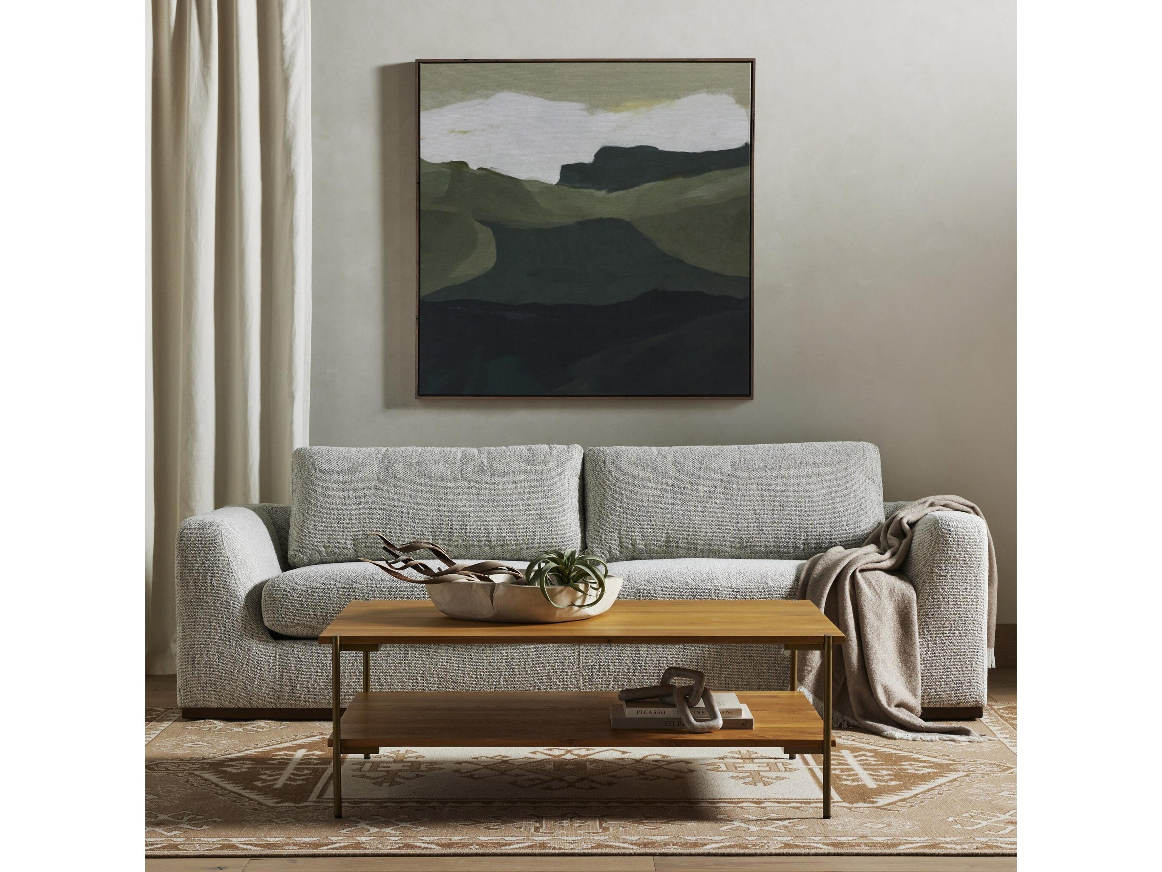 Four Hands Centrale Colt Aged Sienna Merino Cotton Gray Upholstered Sofa