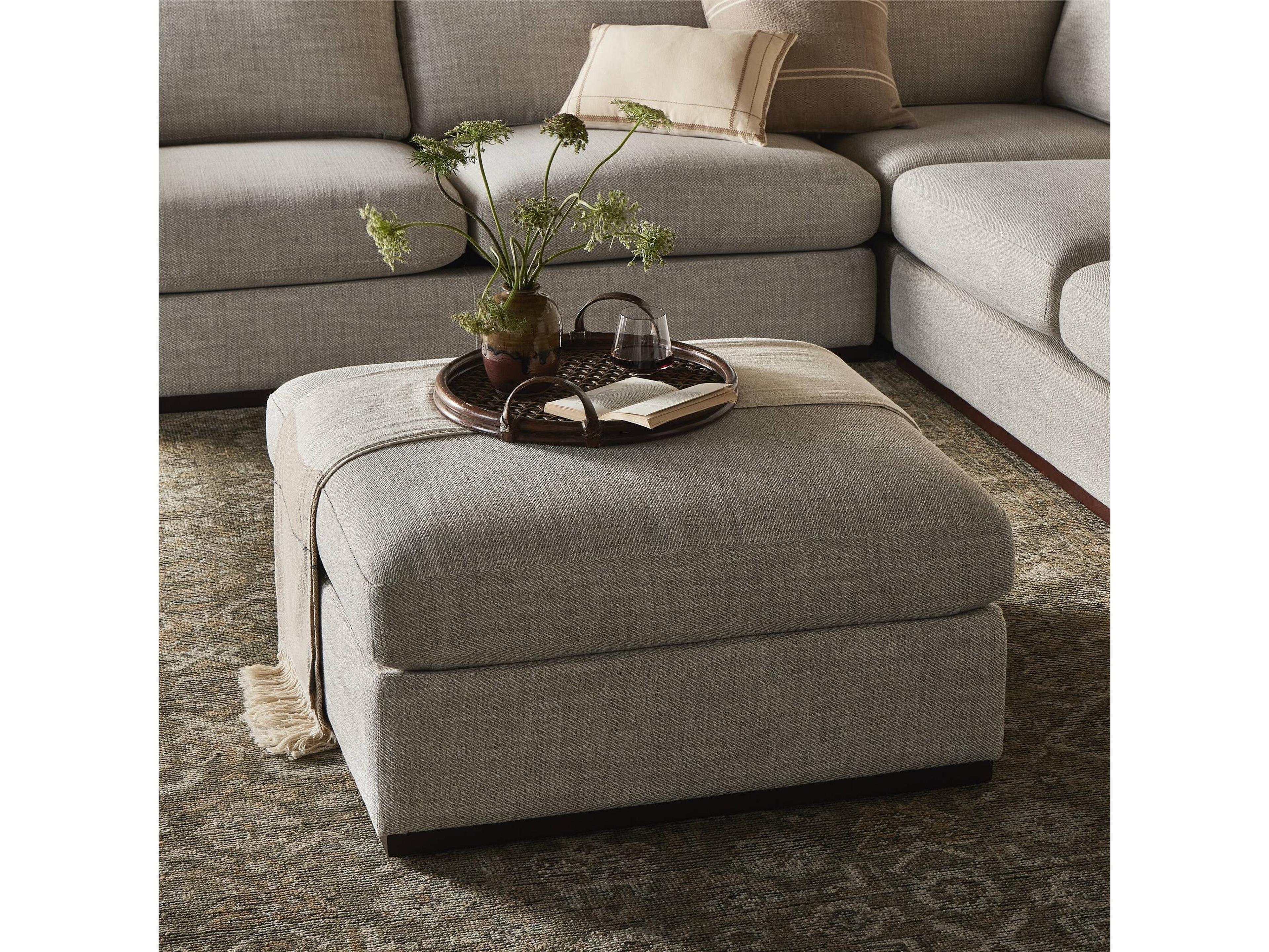 Four Hands Centrale Colt Canton Dove Upholstered Sectional Ottoman