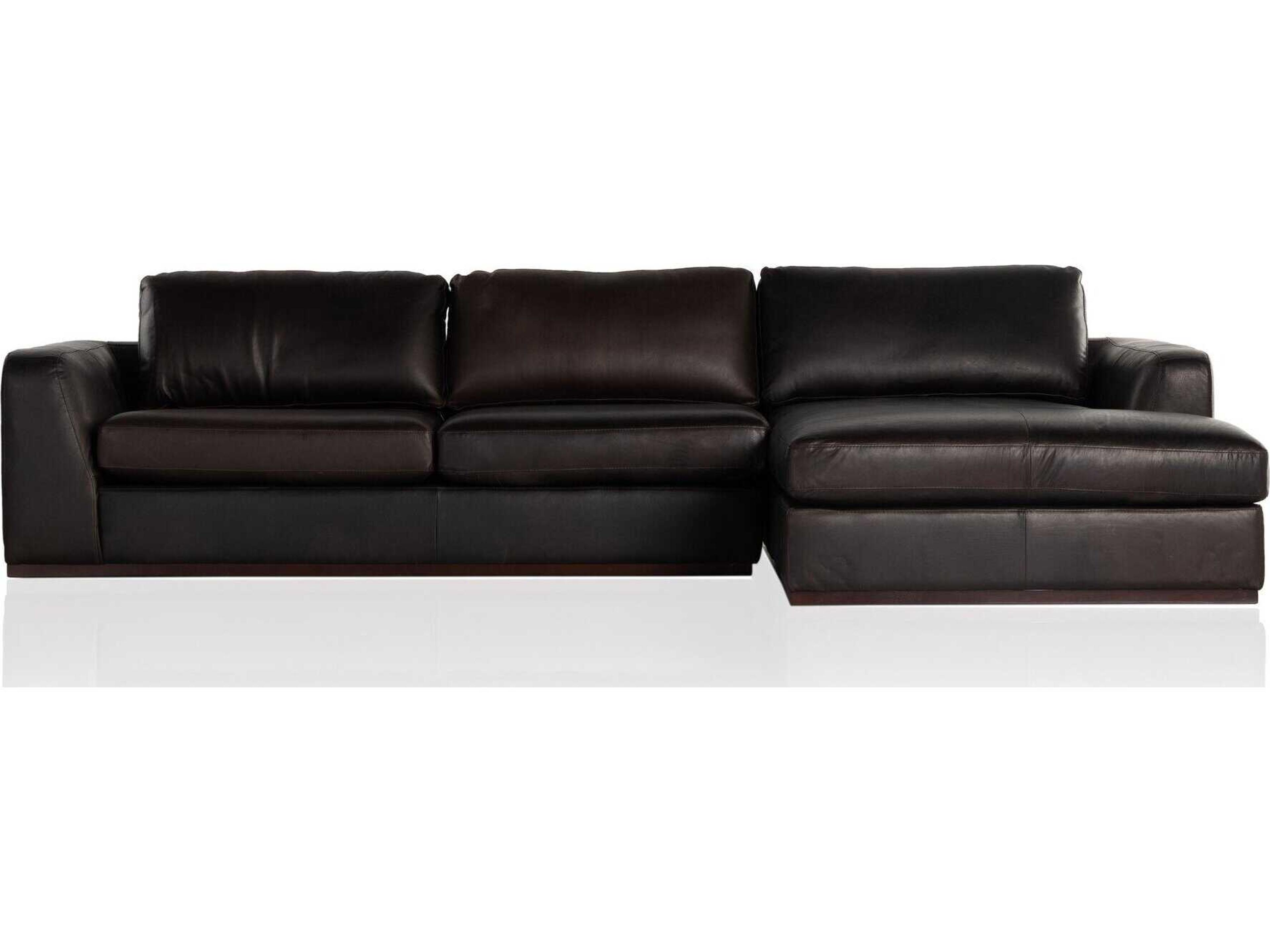 Four Hands Centrale Brown Leather Sectional Sofa