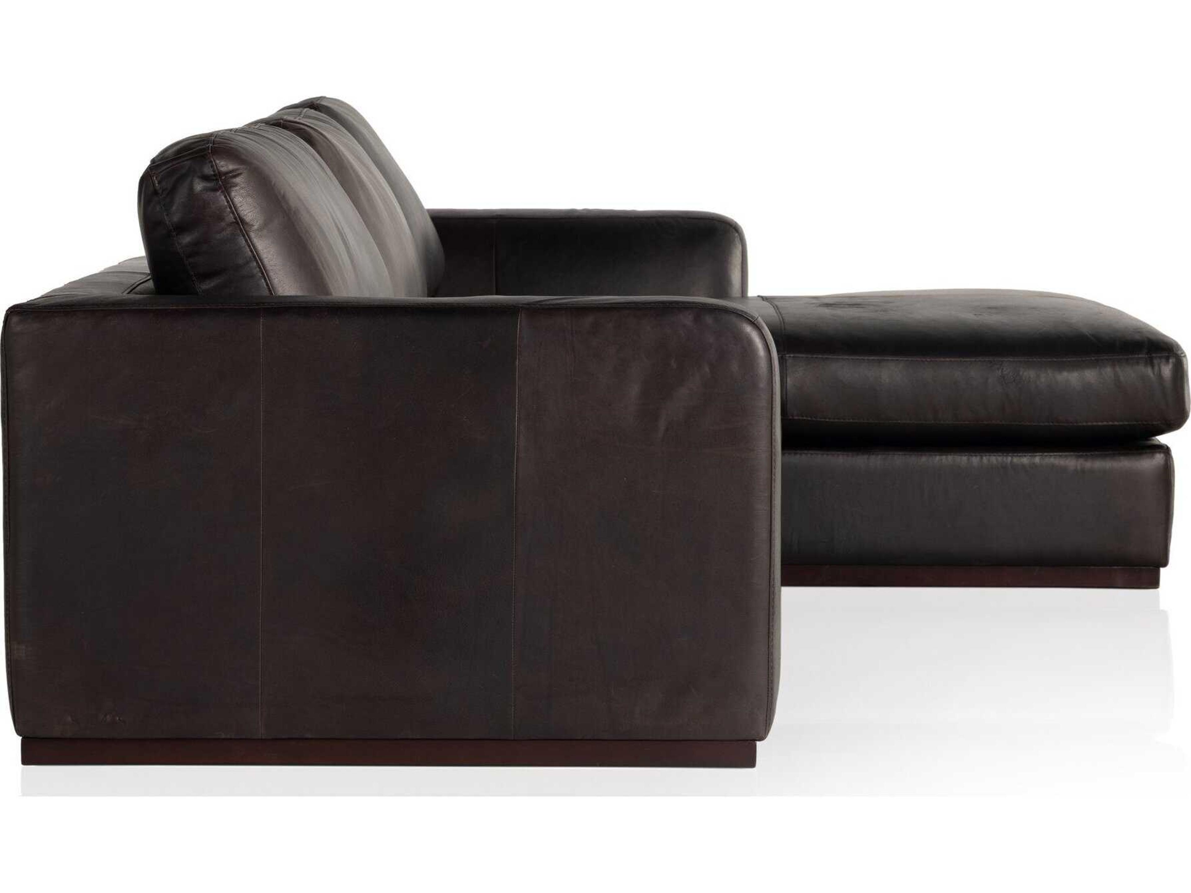 Four Hands Centrale Brown Leather Sectional Sofa