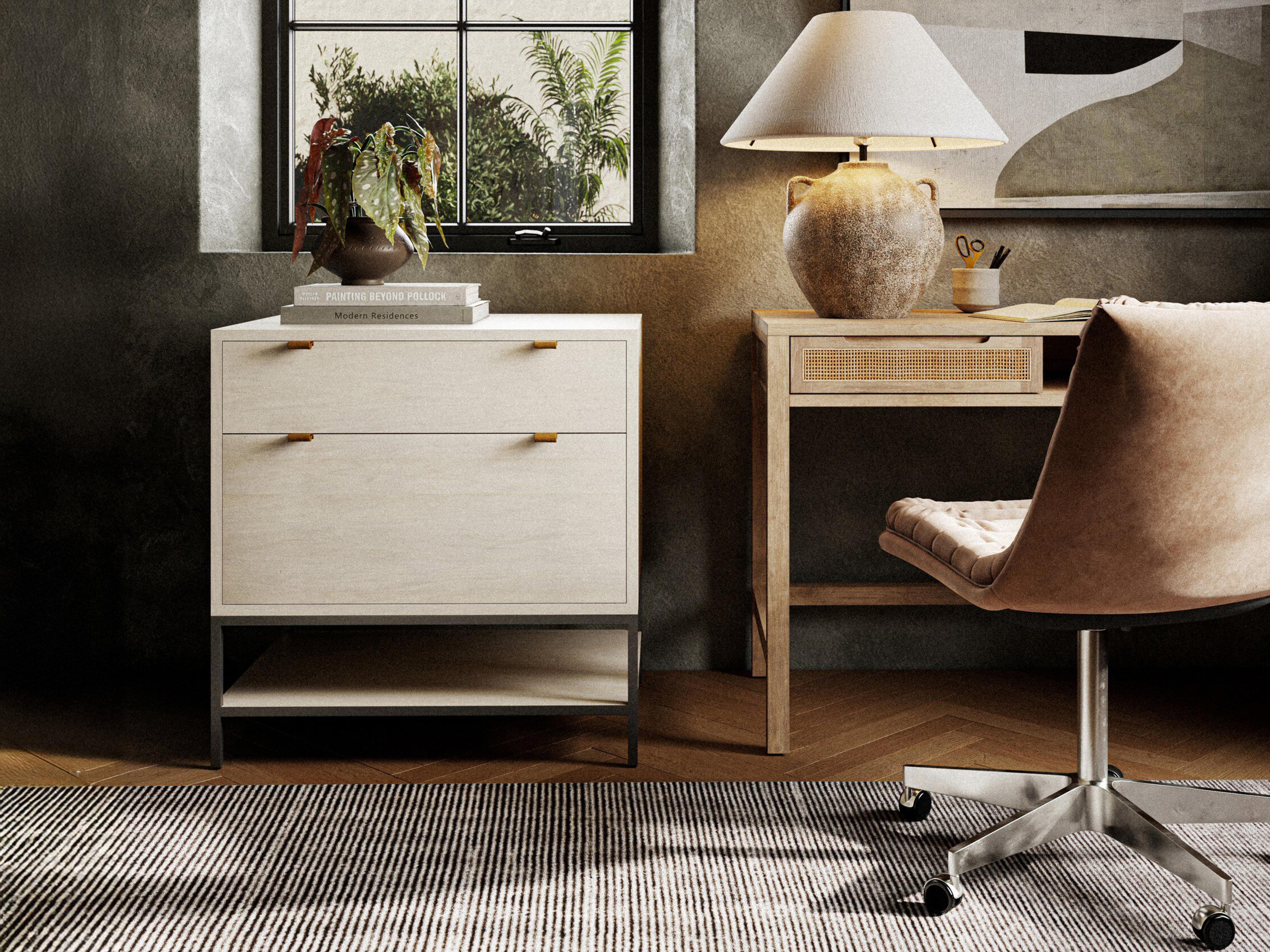 Four Hands Fulton Trey Dove Poplar  Modular Filing Cabinet