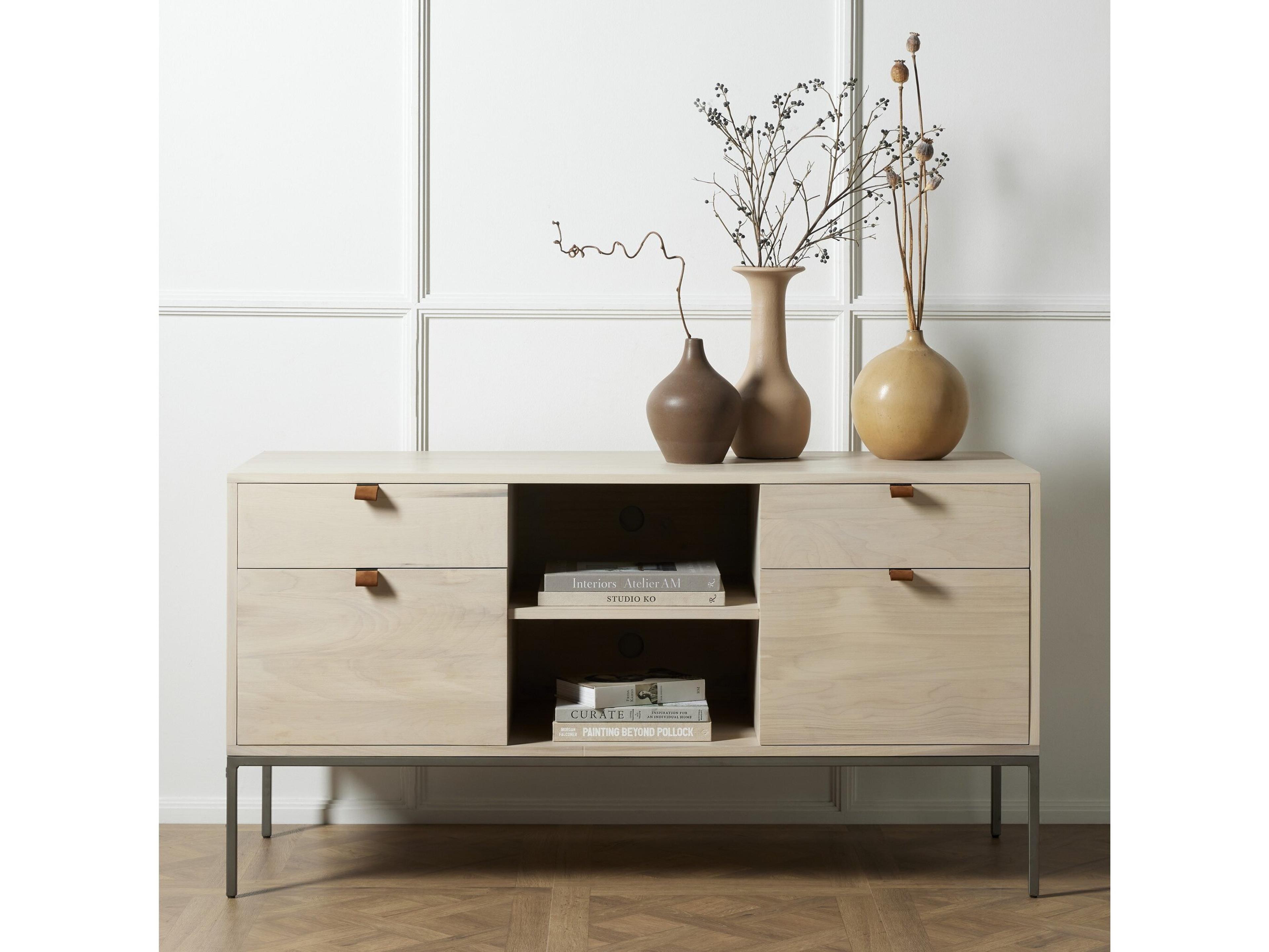 Four Hands Fulton Trey Dove Poplar  Modular Filing Credenza