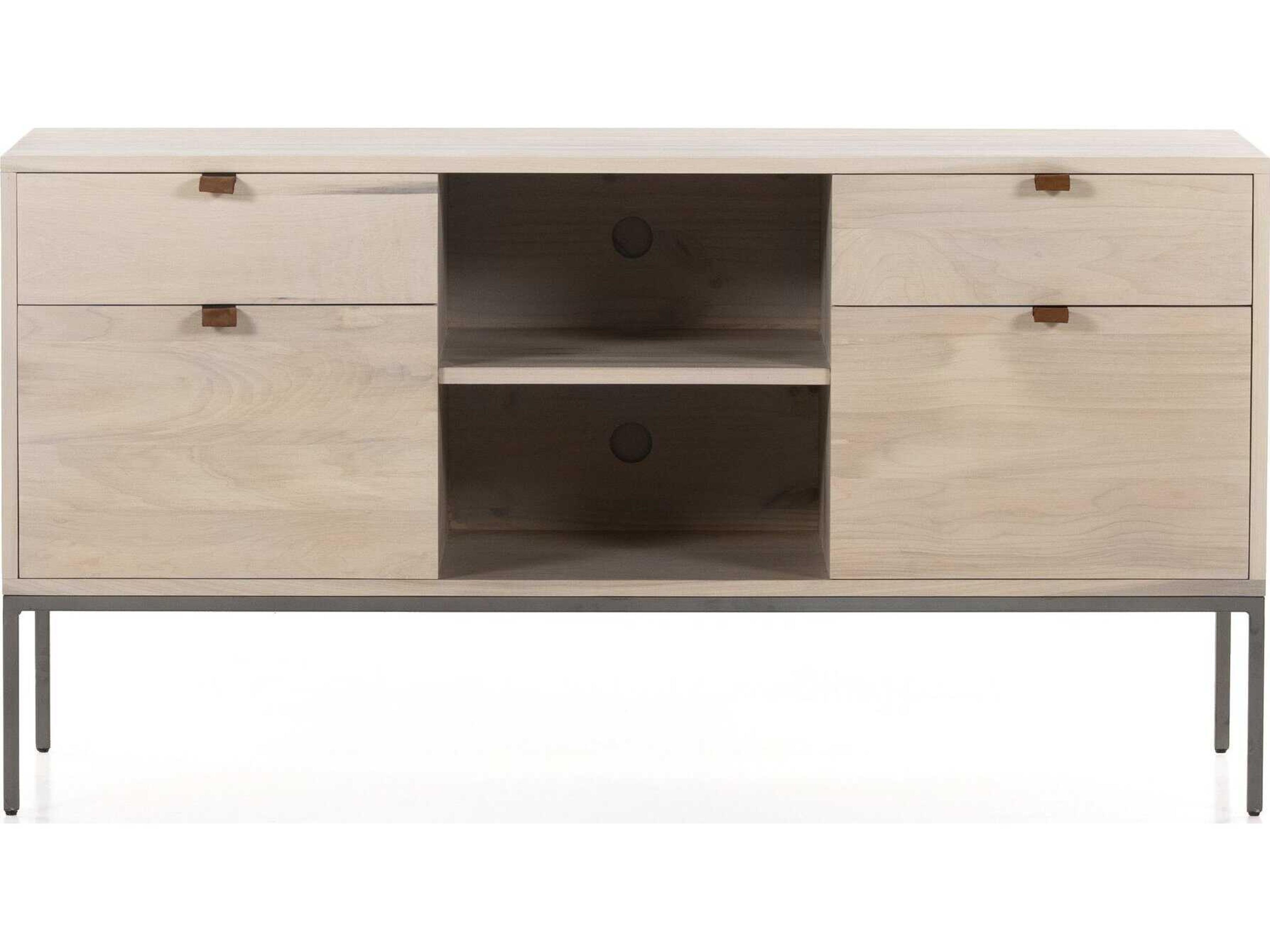 Four Hands Fulton Trey Dove Poplar  Modular Filing Credenza