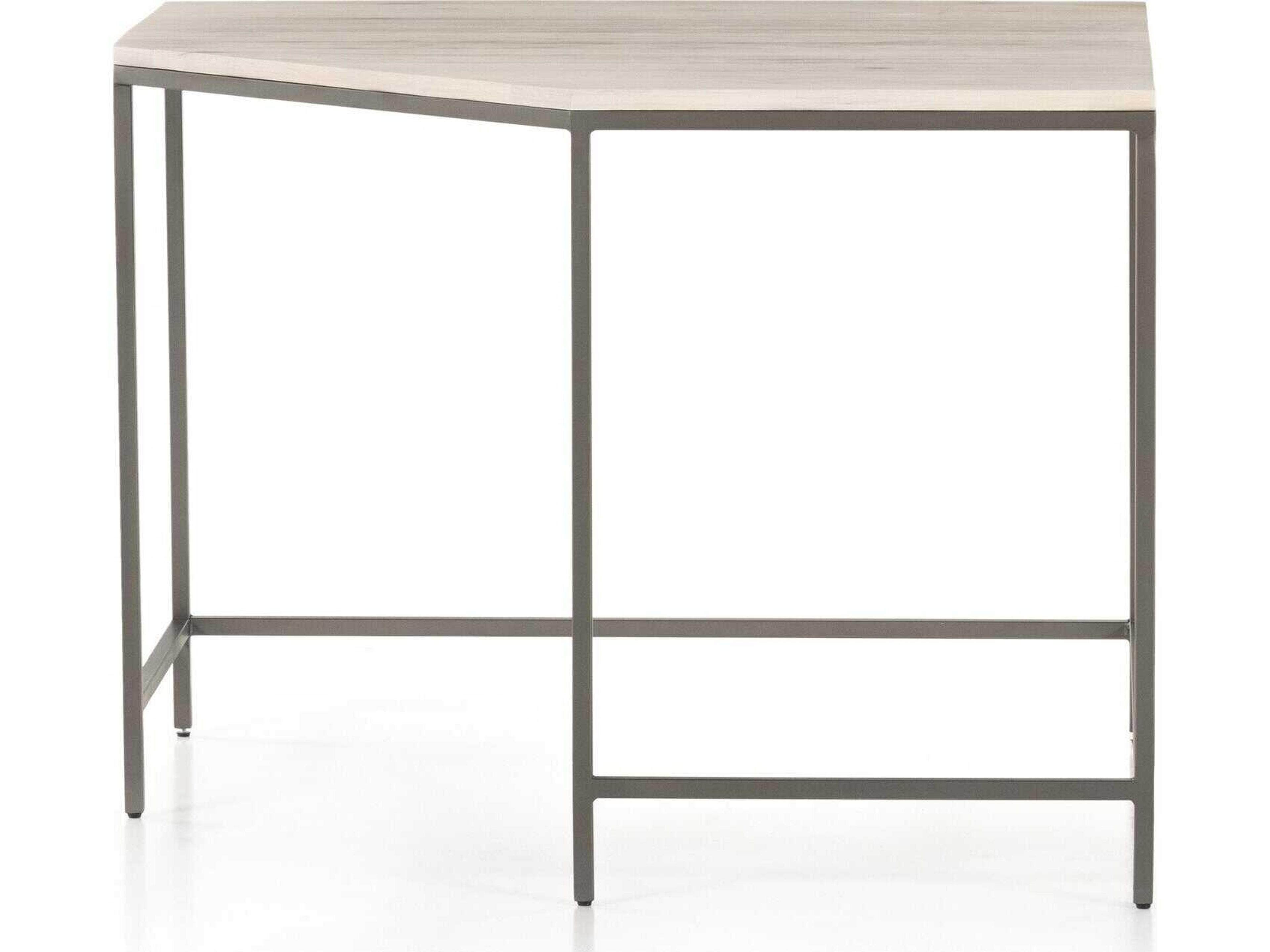 Four Hands Fulton Trey Natural Iron Poplar Wood Modular Corner Desk