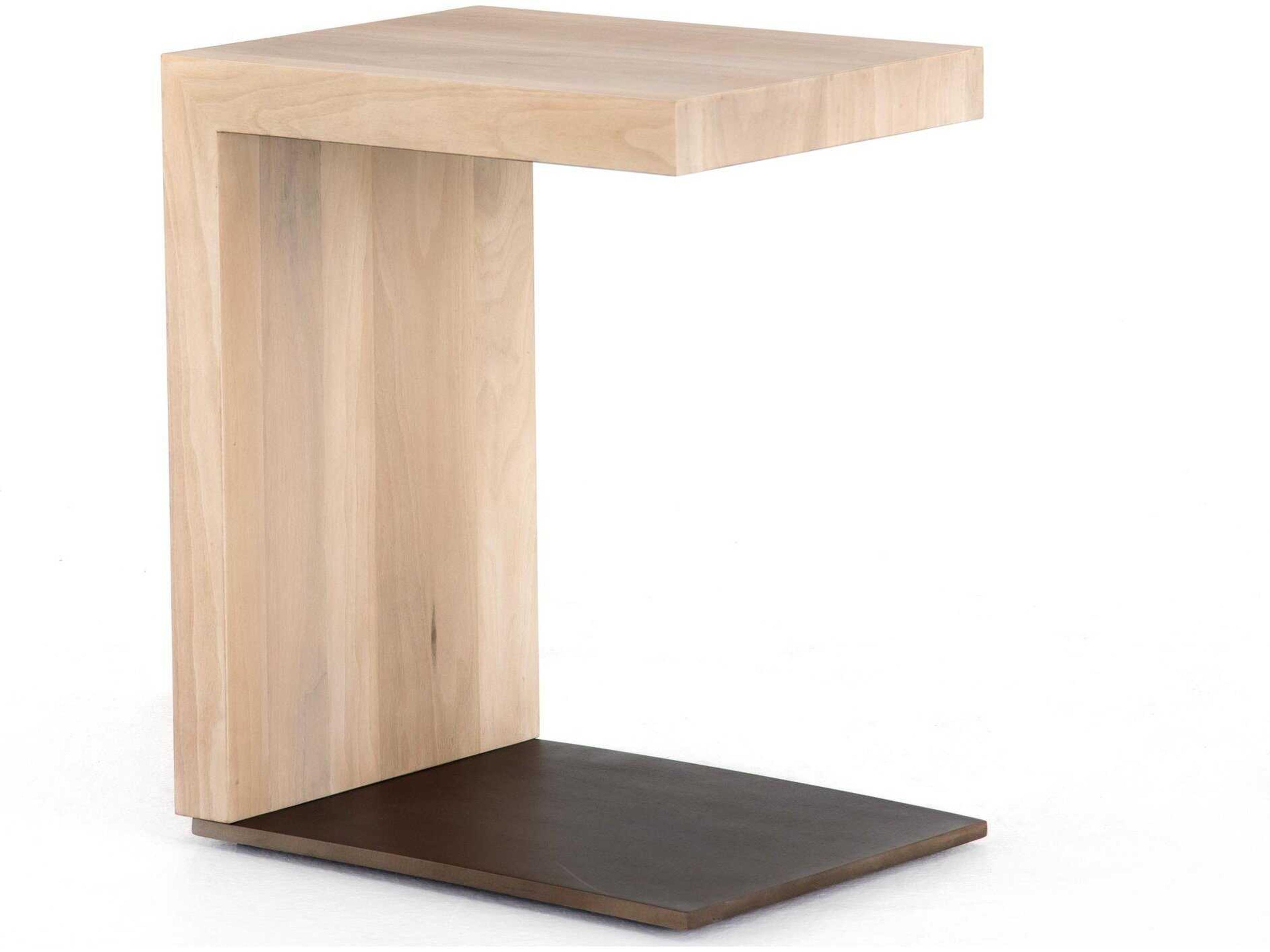 Wesson Hudson Rectangular Wood Gunmetal Ashen Walnut End Table