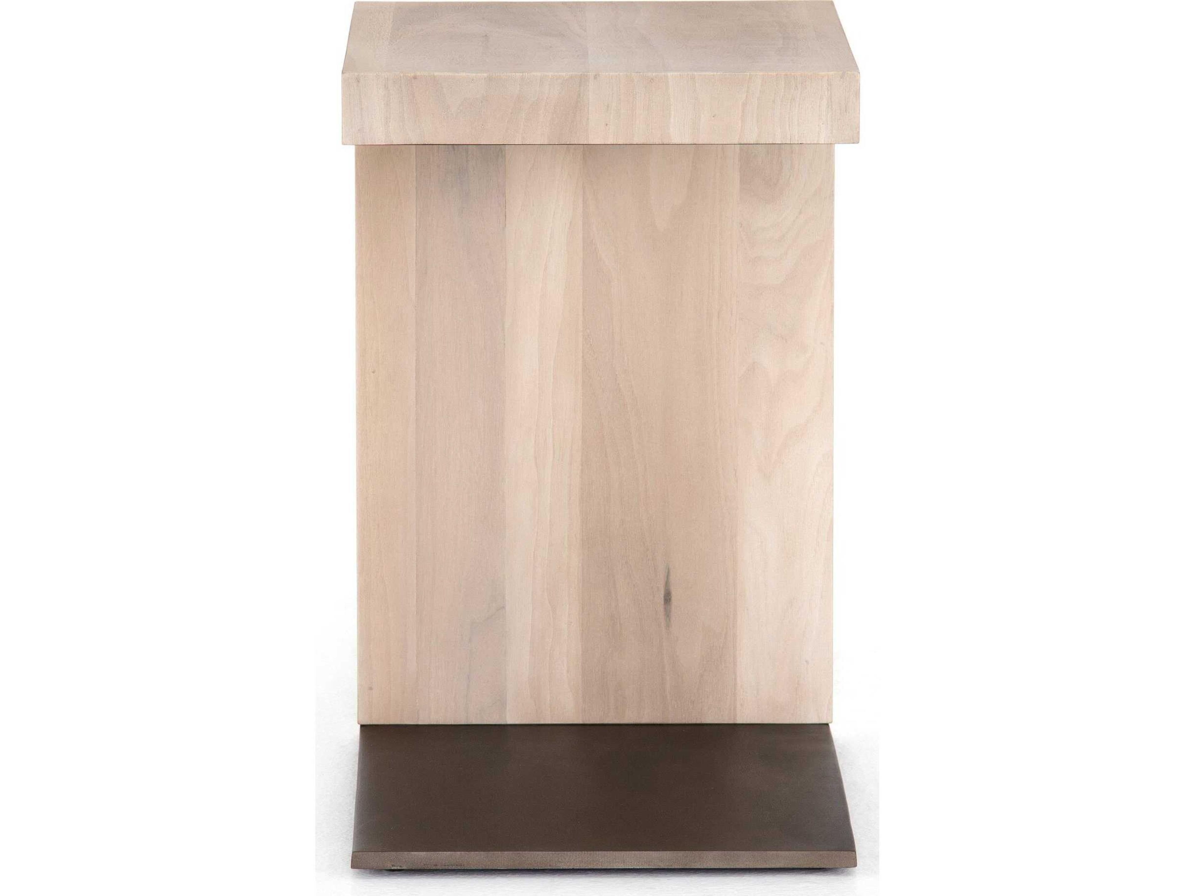 Four Hands Wesson Hudson Rectangular Wood Gunmetal Ashen Walnut End Table