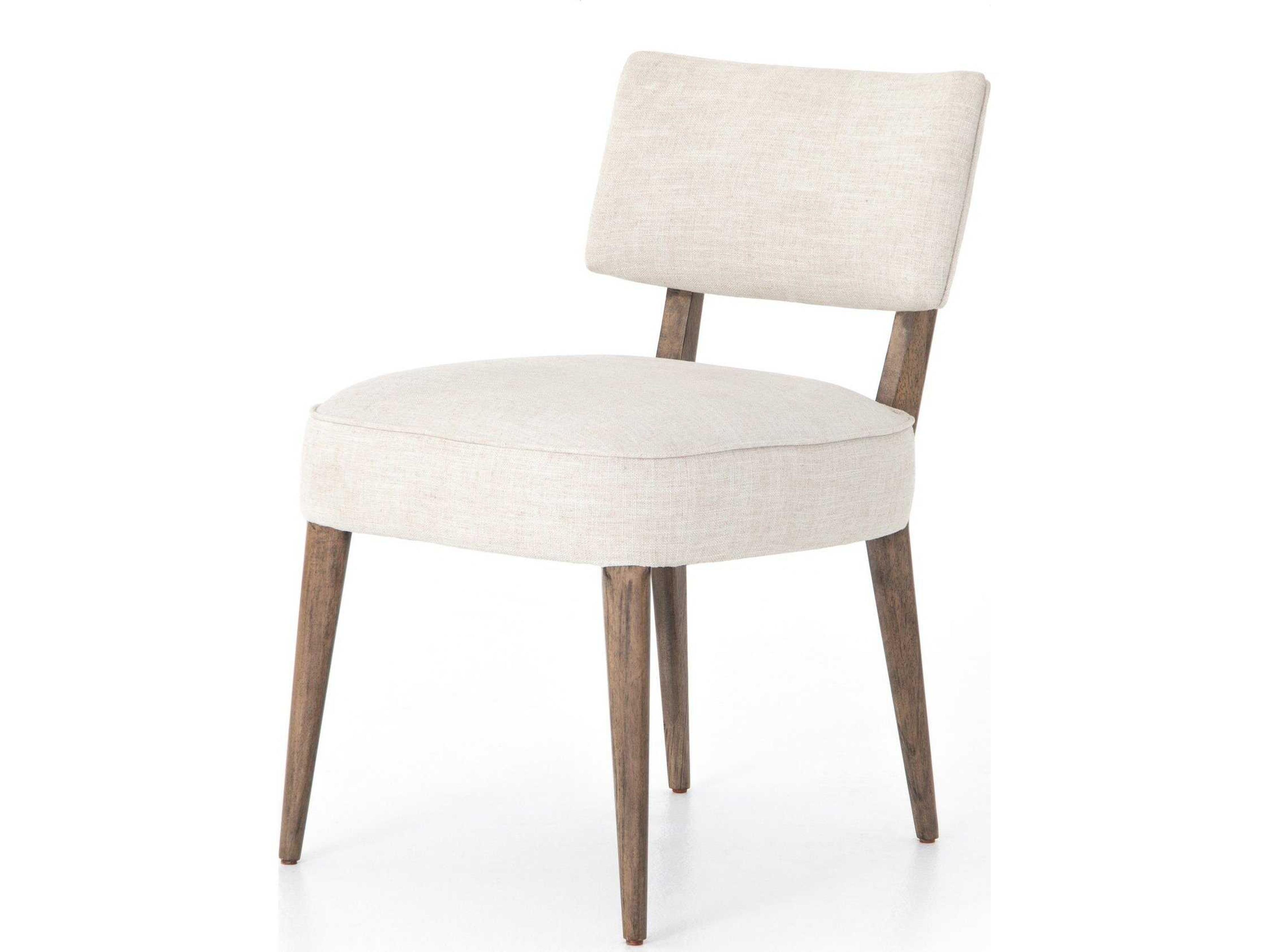 Berman Orville Parrawood Beige Upholstered Side Dining Chair