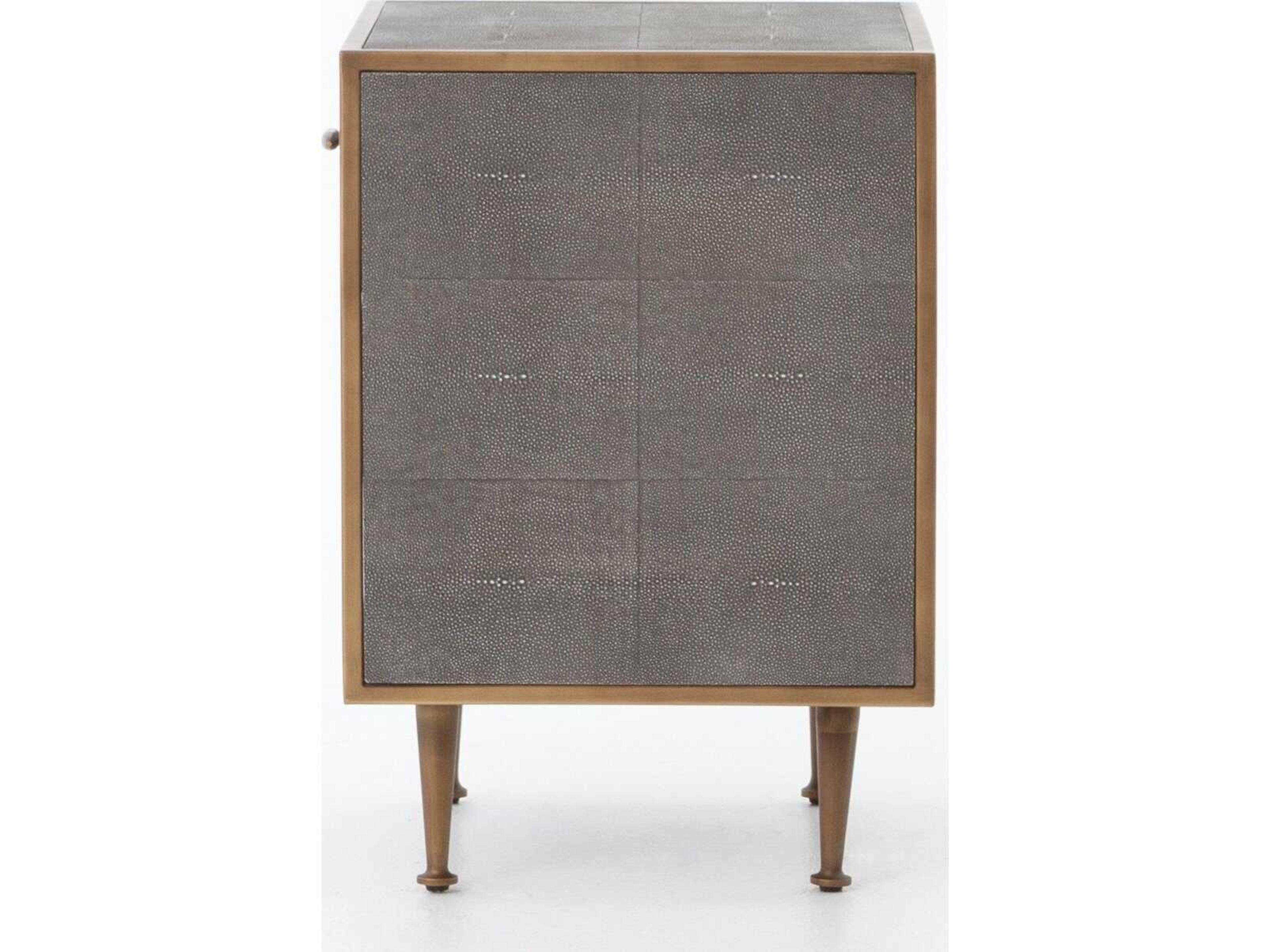 Four Hands Bentley Shagreen 1-Drawer Gray Nightstand