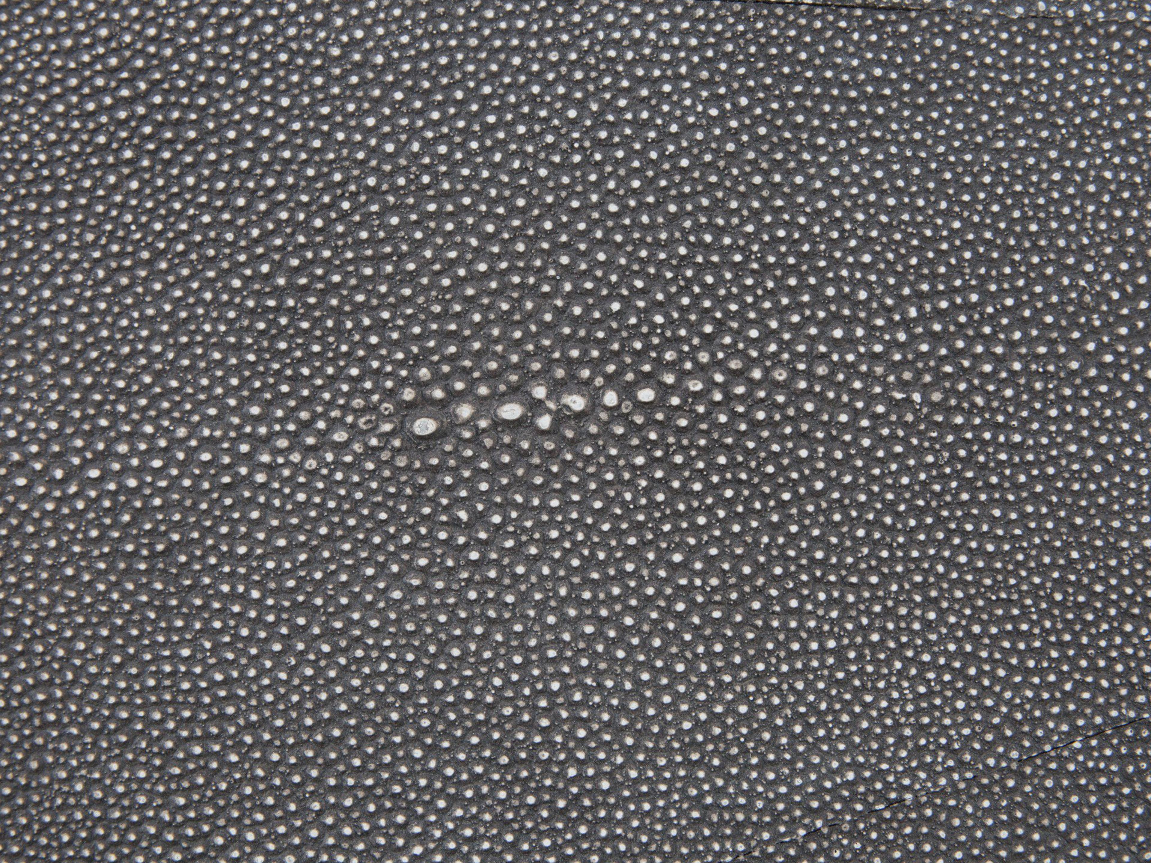 Four Hands Bentley Shagreen Round Faux Leather Antique Brass Grey Coffee Table