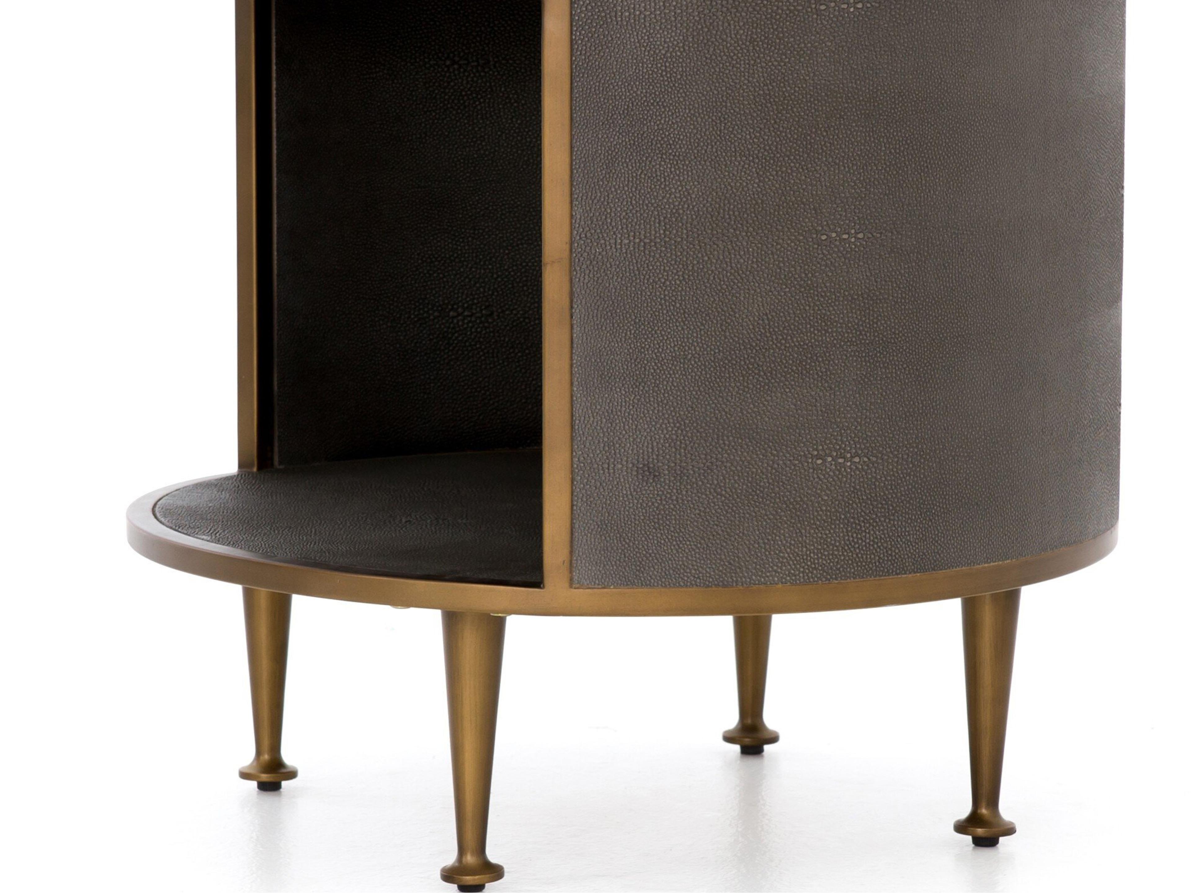 Four Hands Bentley Shagreen 1-Drawer Gray Nightstand