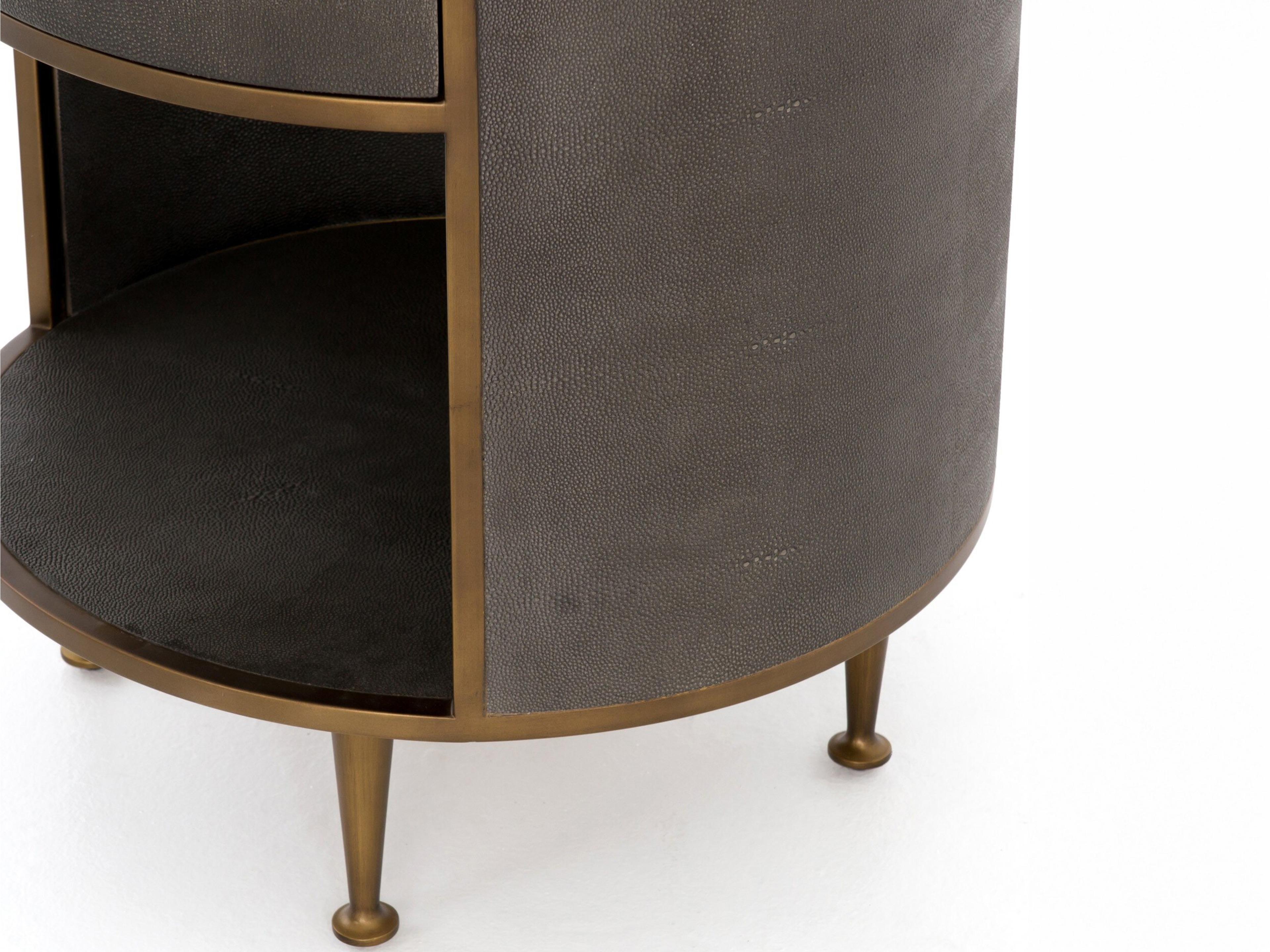 Four Hands Bentley Shagreen 1-Drawer Gray Nightstand