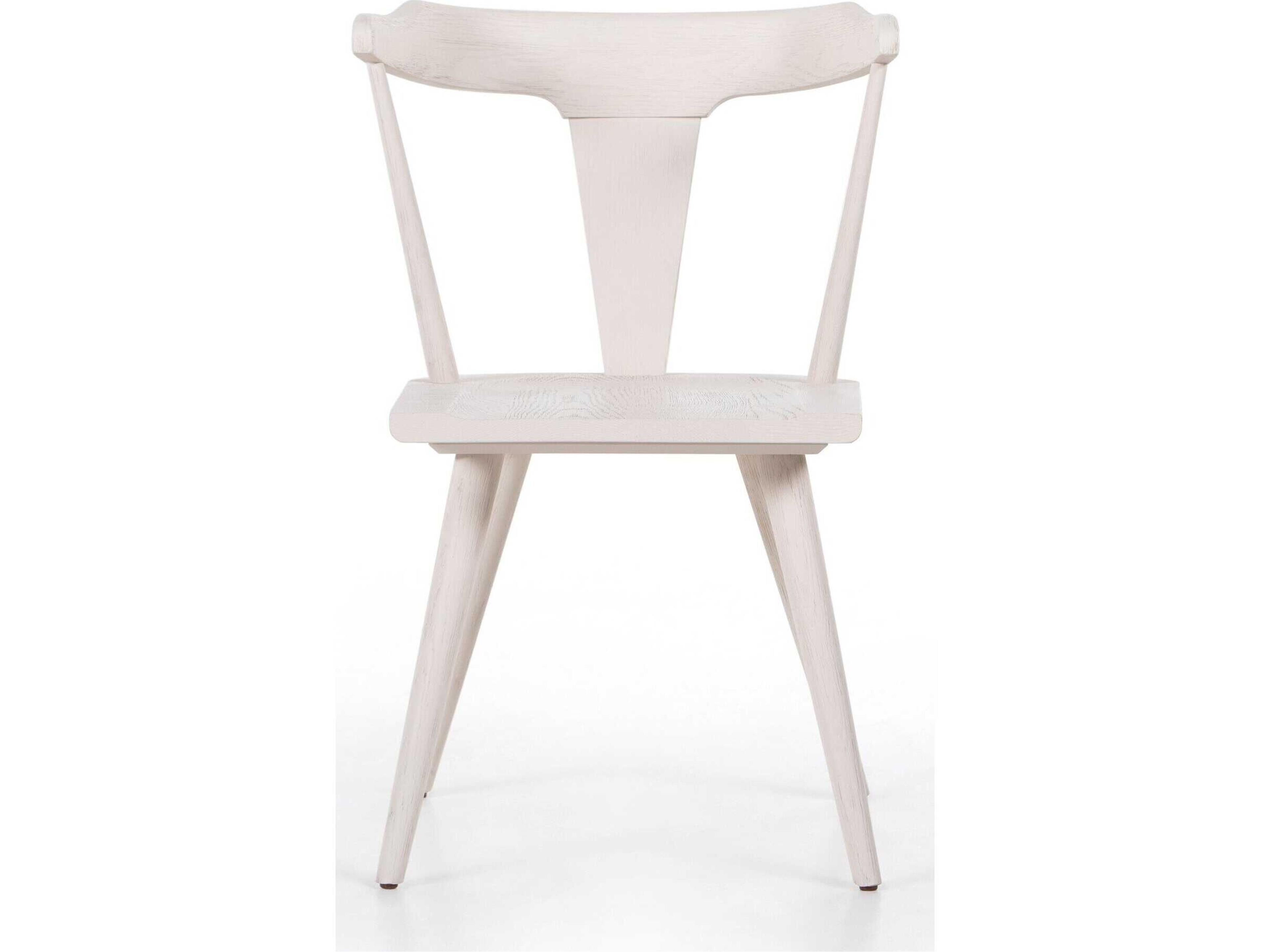 Four Hands Garth Ripley Oak Wood White Side Dining Chair