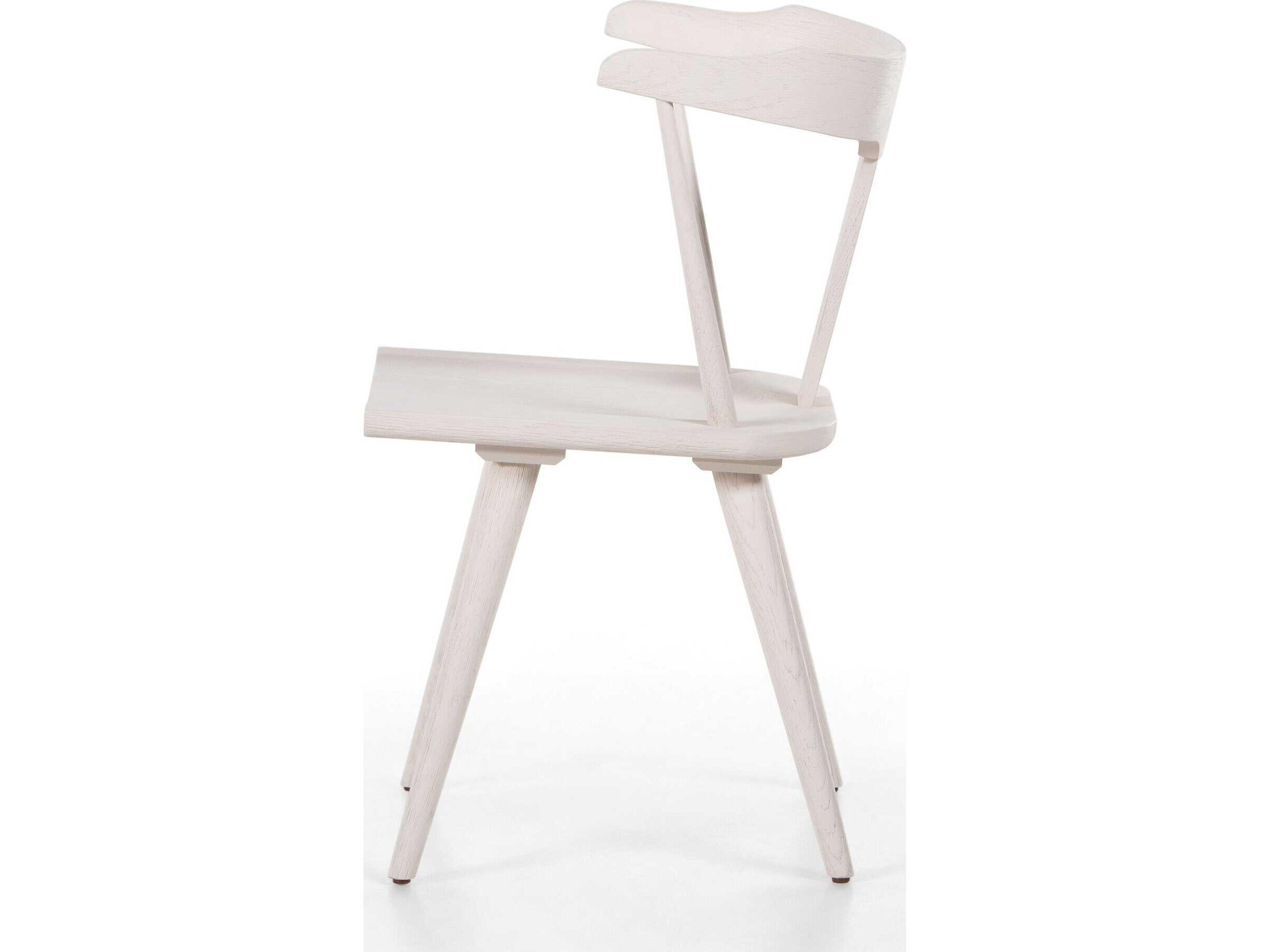 Four Hands Garth Ripley Oak Wood White Side Dining Chair