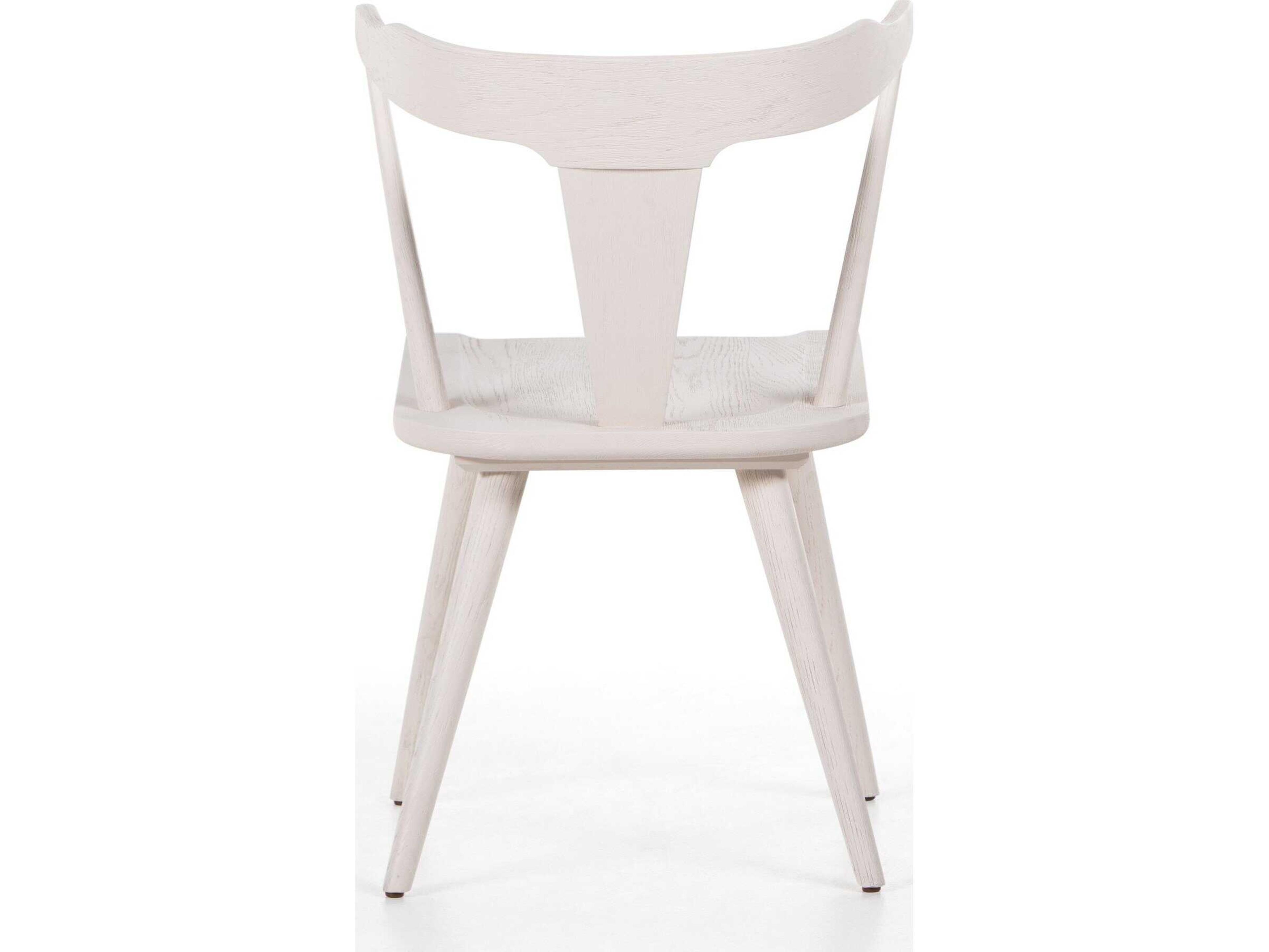 Four Hands Garth Ripley Oak Wood White Side Dining Chair