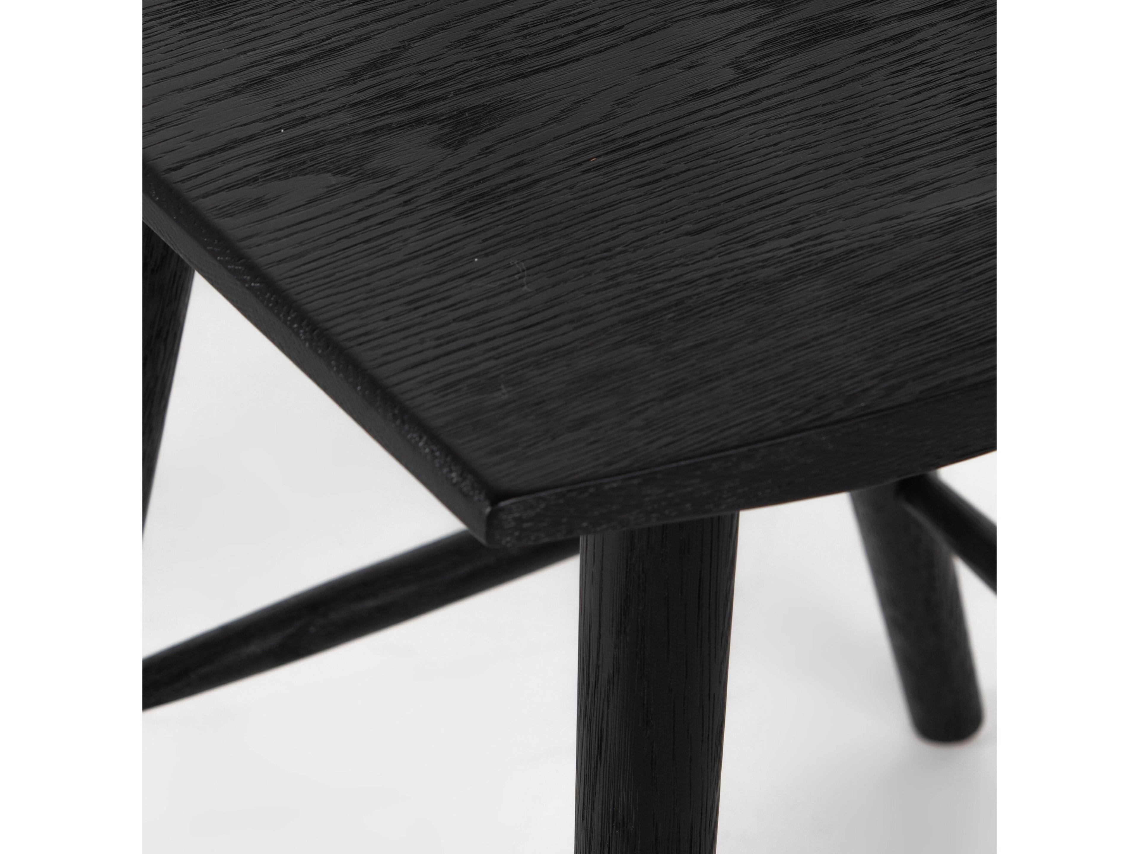 Four Hands Wallis Lewis Windsor Oak Wood Black Counter Stool