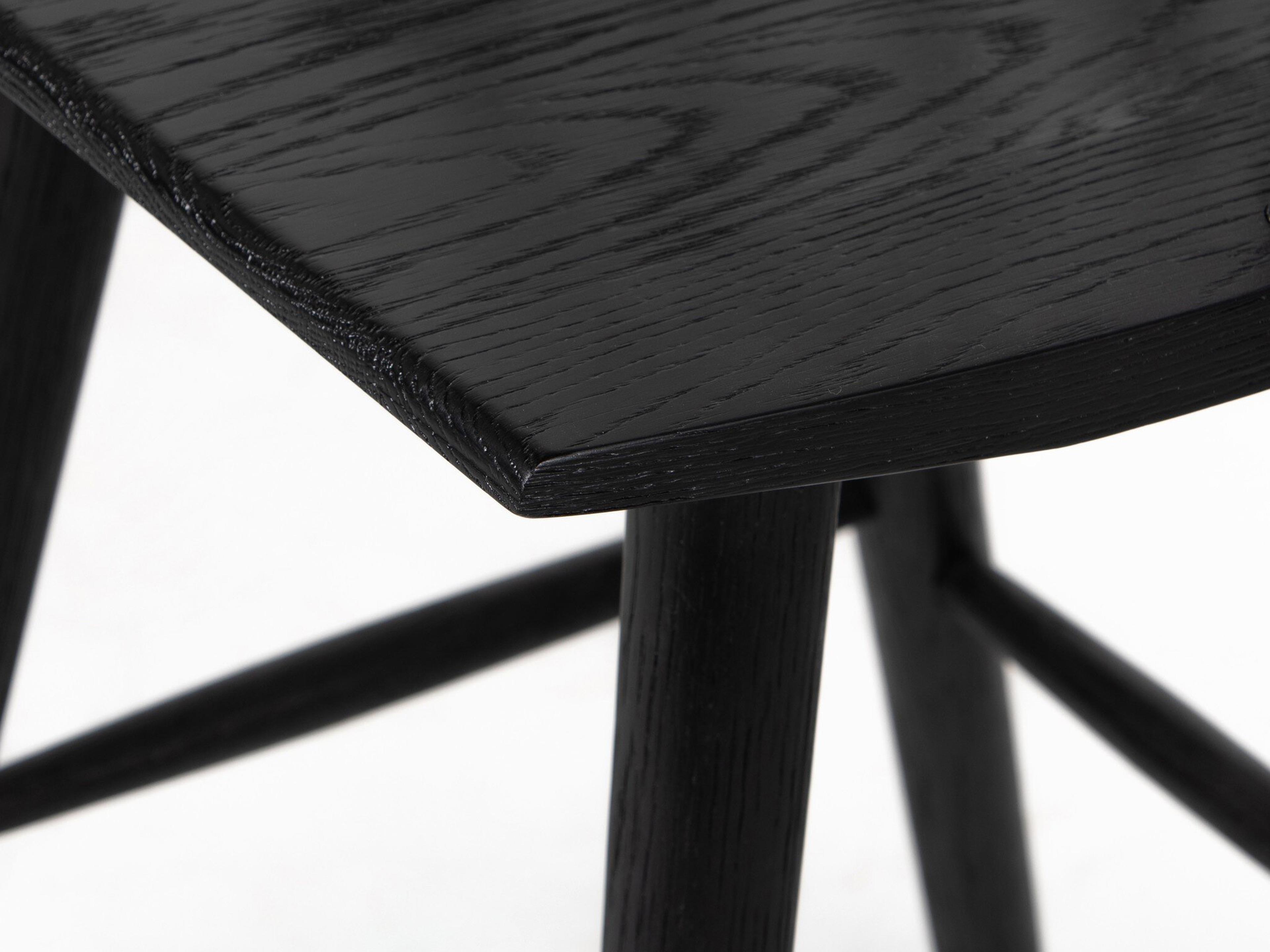 Four Hands Wallis Lewis Black Oak  Wood Windsor Bar Stool