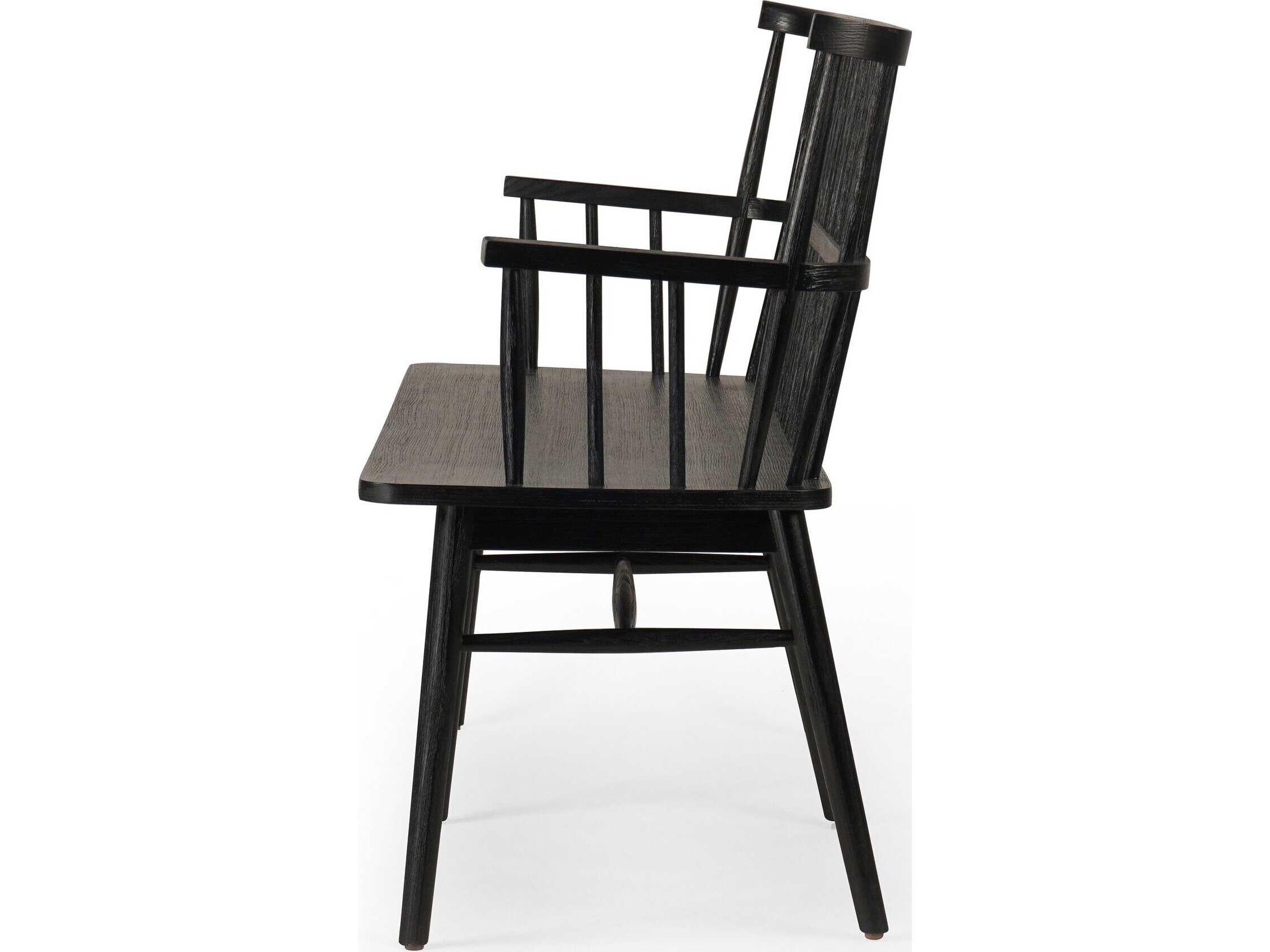 Four Hands Keston Aspen Matte Black  Bench