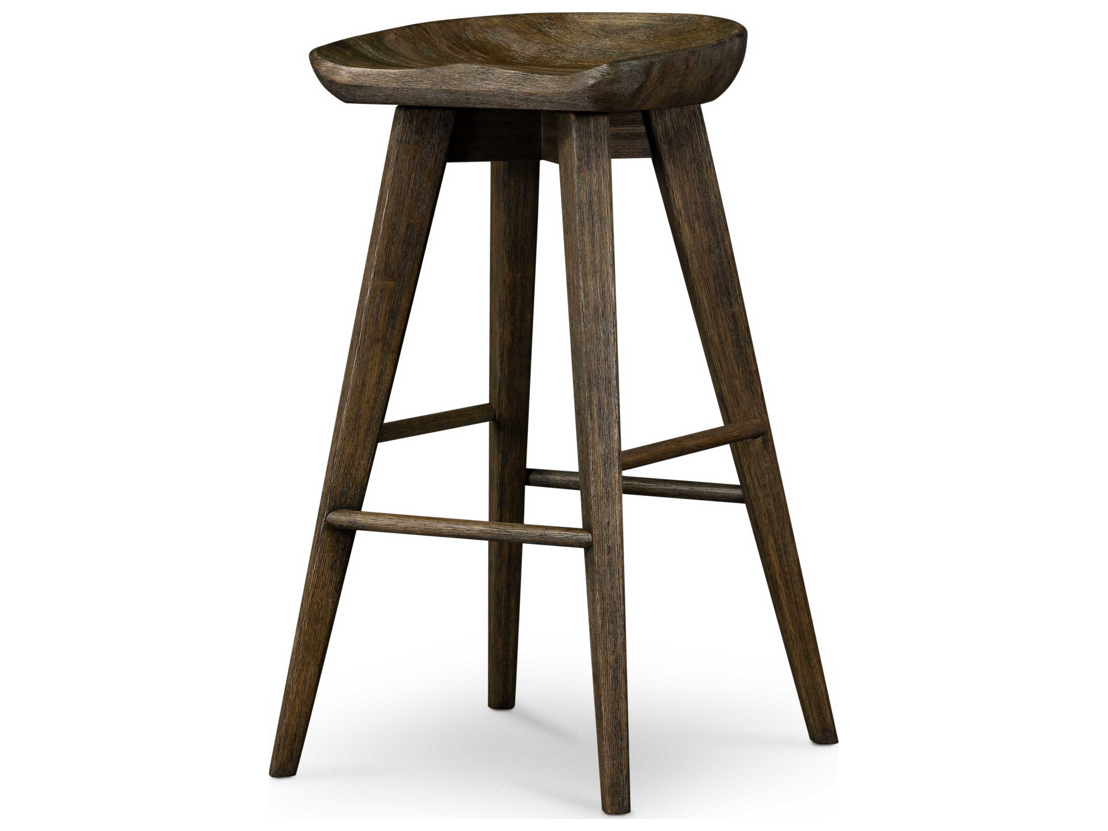 Globetrotter Paramore Swivel Solid Wood Brushed Shale Grey Counter Stool