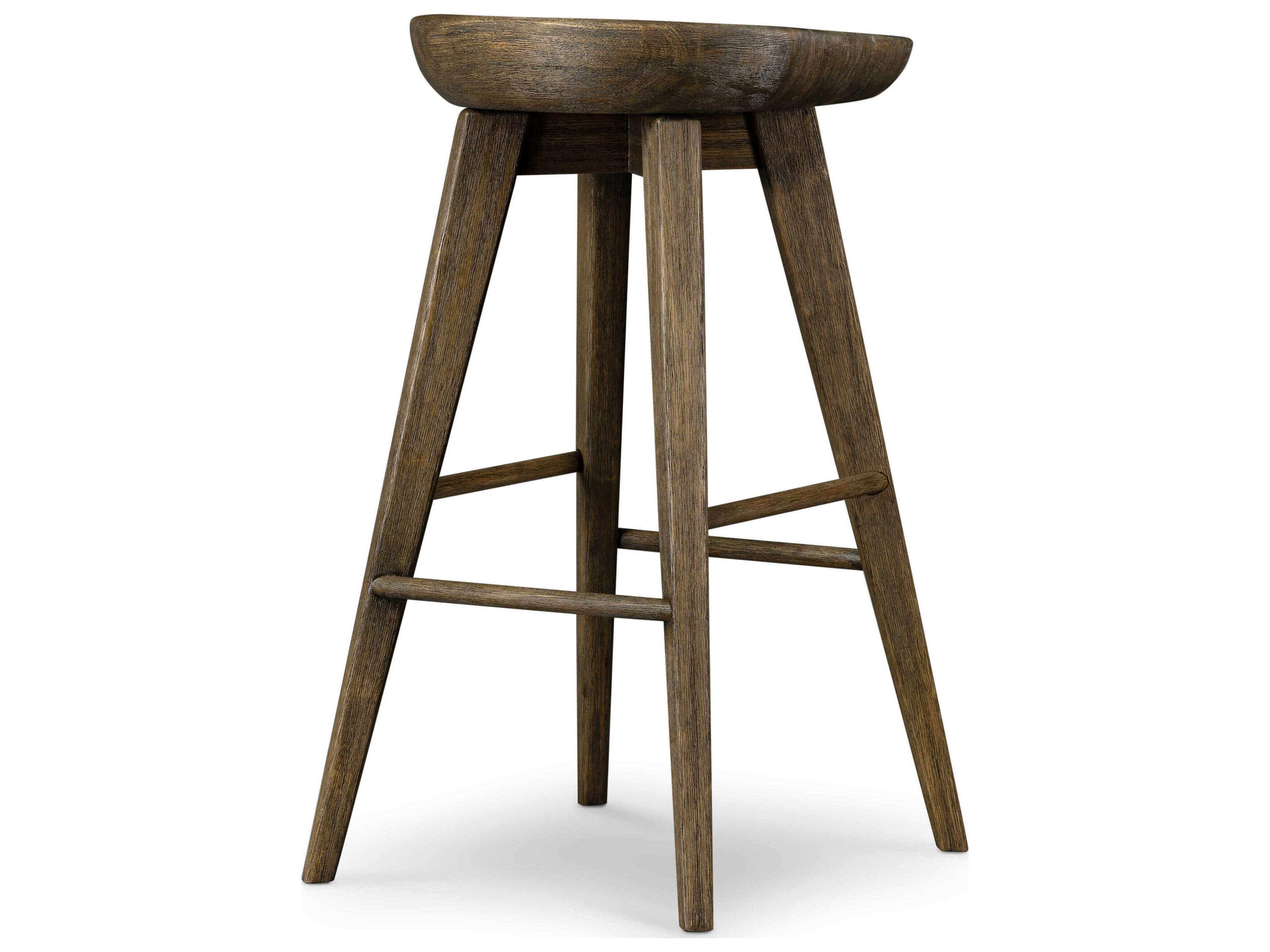 Luxecor Globetrotter Paramore Swivel Solid Wood Brushed Shale Grey Counter Stool