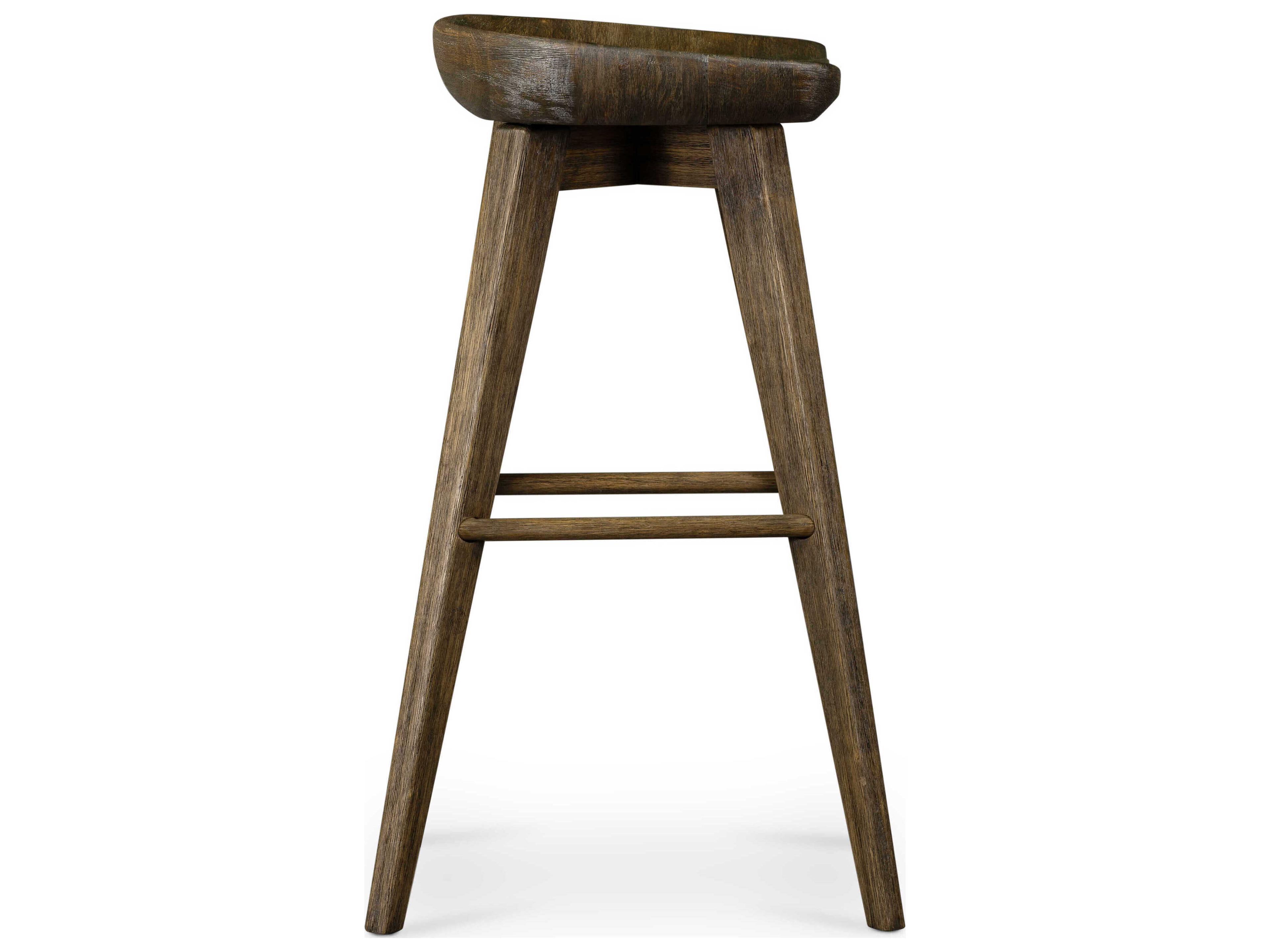 Luxecor Globetrotter Paramore Swivel Solid Wood Brushed Shale Grey Counter Stool