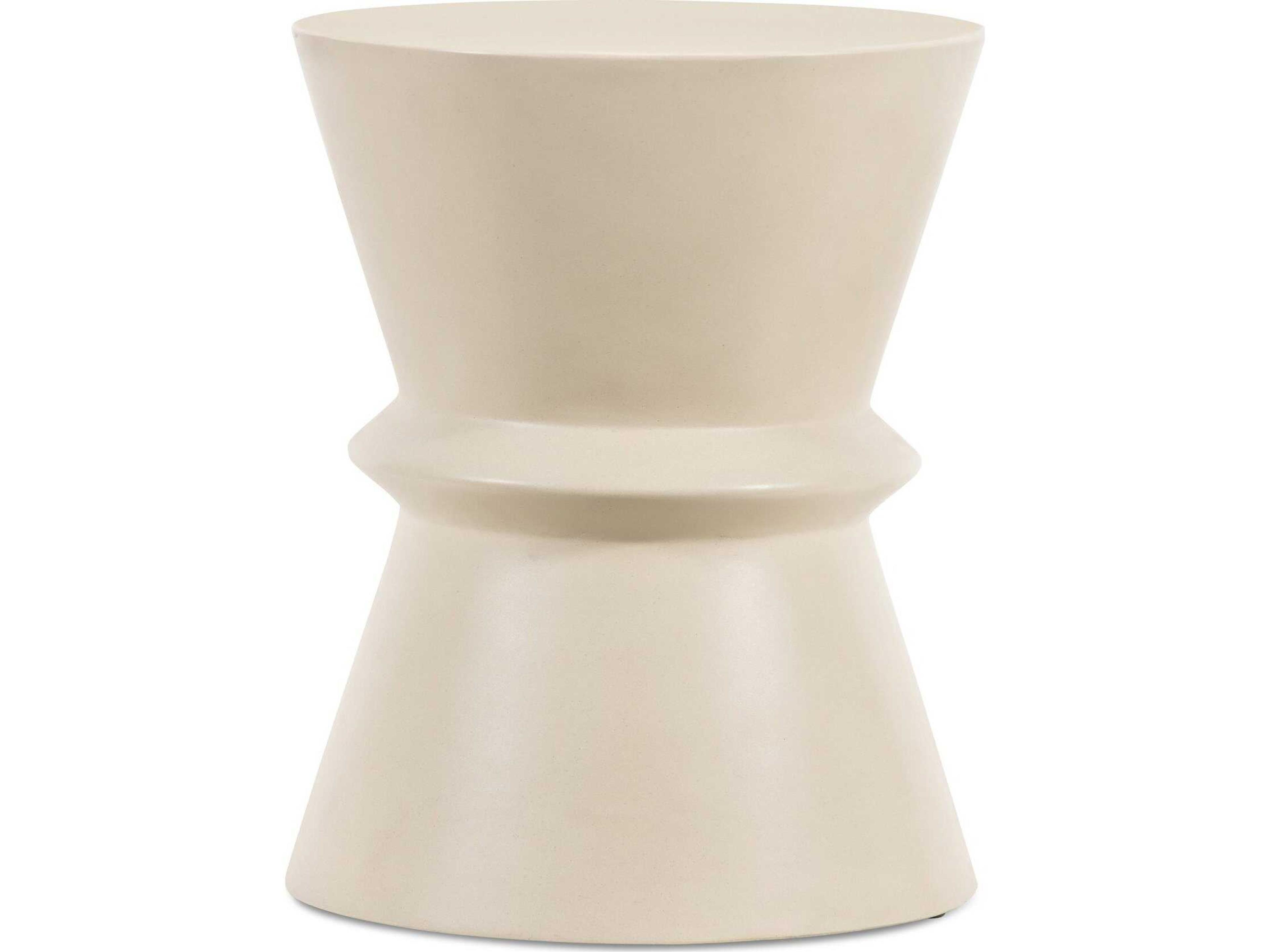 Everett Lina Parchment White End Table