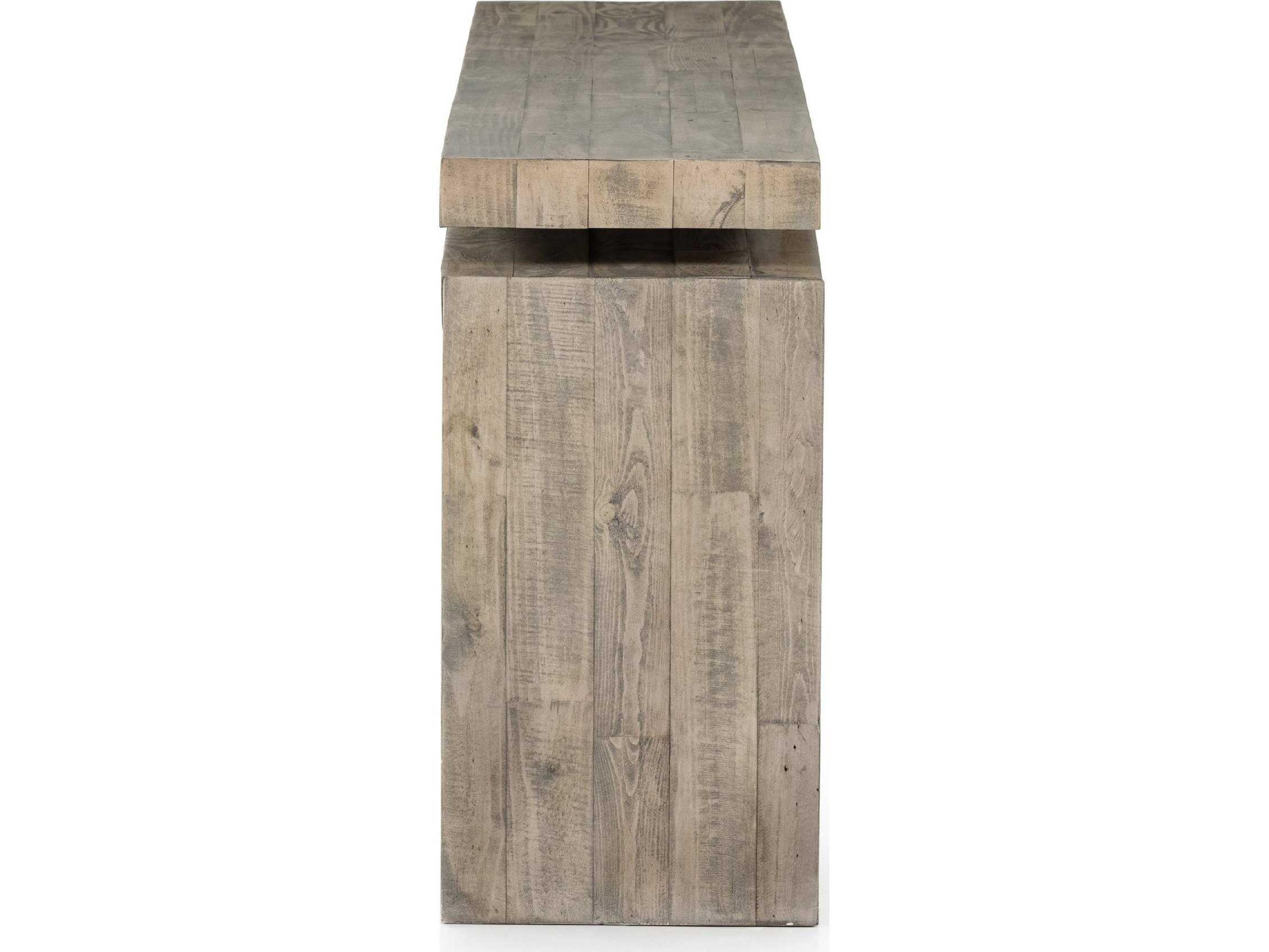 Four Hands Sierra Matthes Rectangular Wood Weathered Wheat Console Table